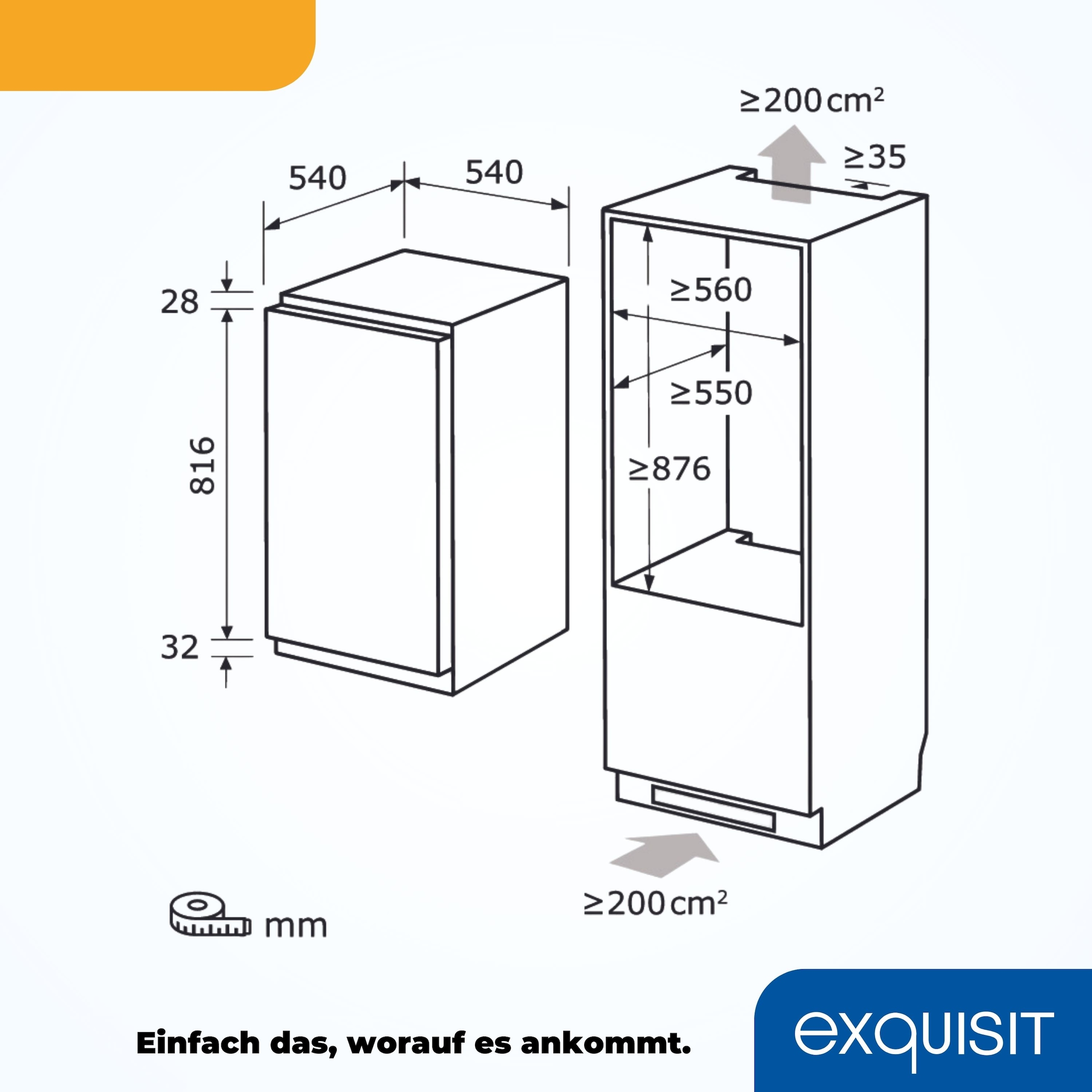 exquisit Einbaukühlschrank »EKS131-V-040E«