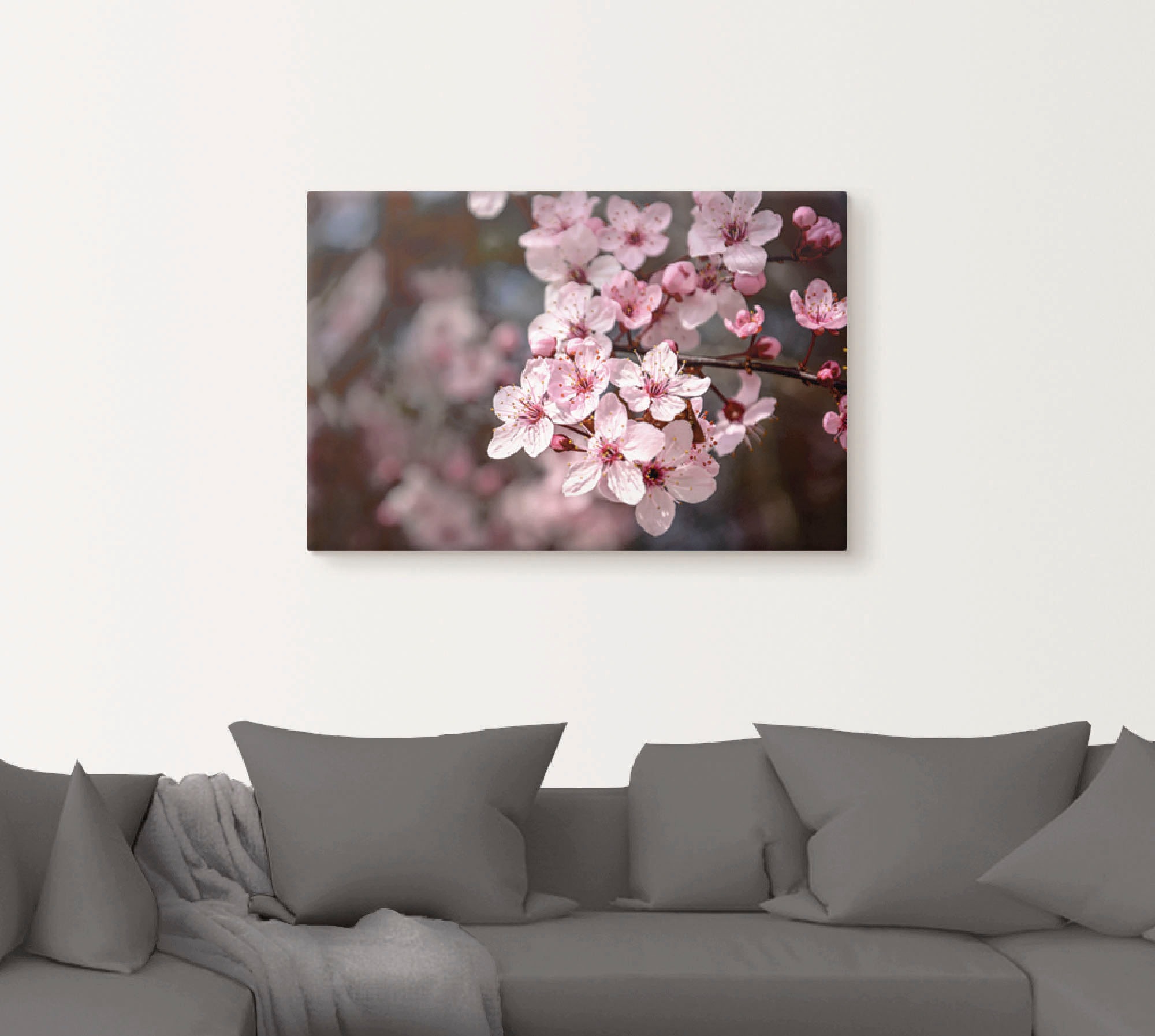 Artland Leinwandbild »Kirschblüten Nahaufnahme im Sonnenlicht«, Blumen, (1 St.), auf Keilrahmen gespannt