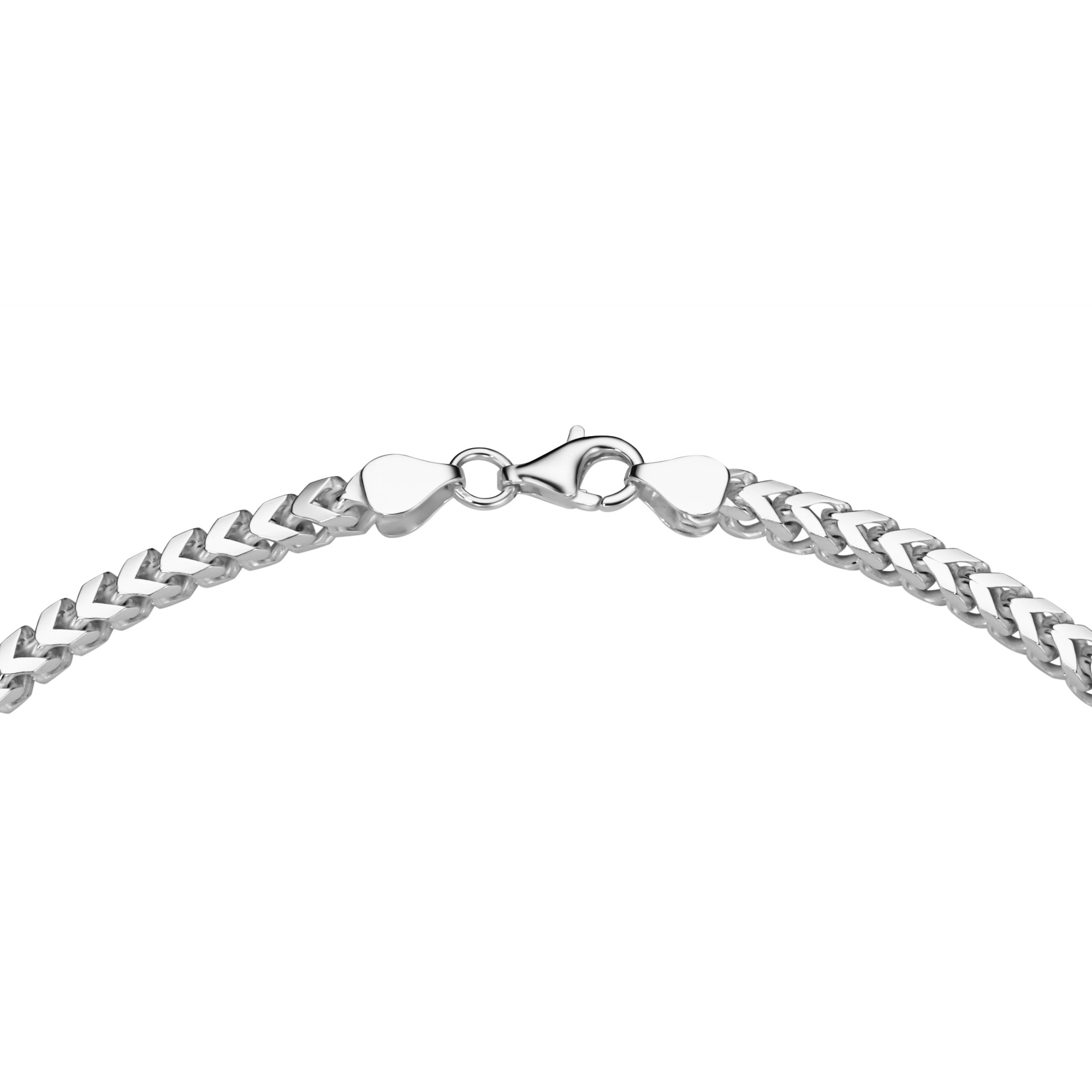 Smart Jewel Silberkette »Kette Fantasiekette 4-kant diamantiert, massiv, Silber 925«