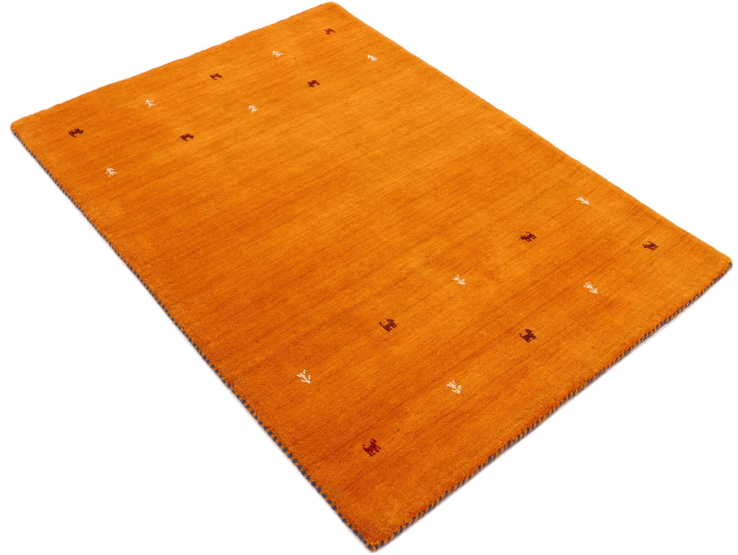 carpetfine Wollteppich »Gabbeh Uni, auch als Läufer und Rund erhältlich«, rechteckig, 15 mm Höhe, reine Wolle, handgewebt, Gabbeh Loom Tiermotiv, große Farbauswahl