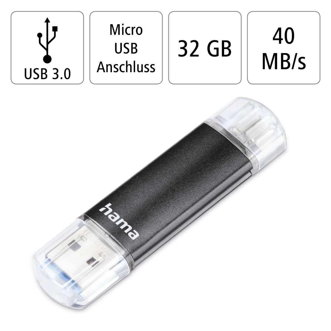 Hama USB-Stick »Laeta Twin, USB 3.0«, (USB 3.0 Lesegeschwindigkeit 40 MB/s)