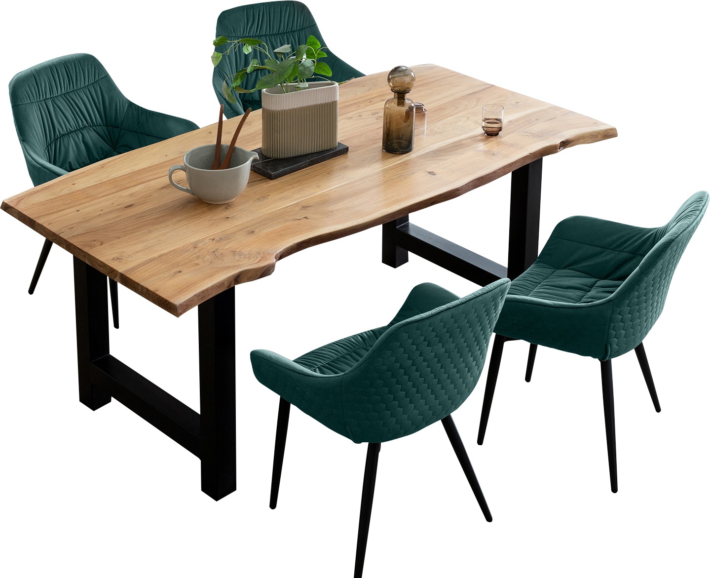 SalesFever Essgruppe »Esszimmerausstattung aus Holz und Metall«