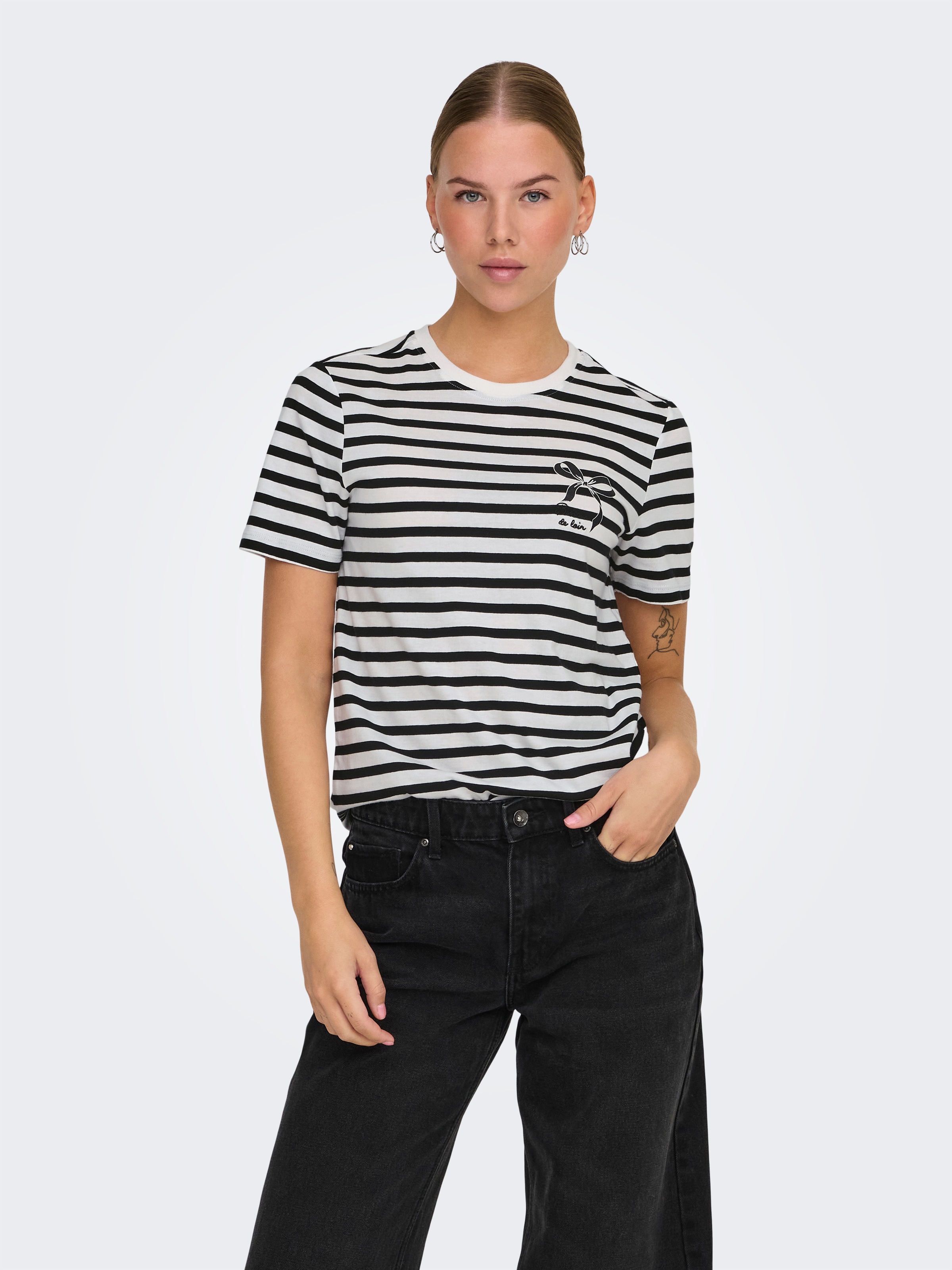 ONLY Kurzarmshirt »ONLKITA LIFE REG S/S BOW TOP BOX JRS«