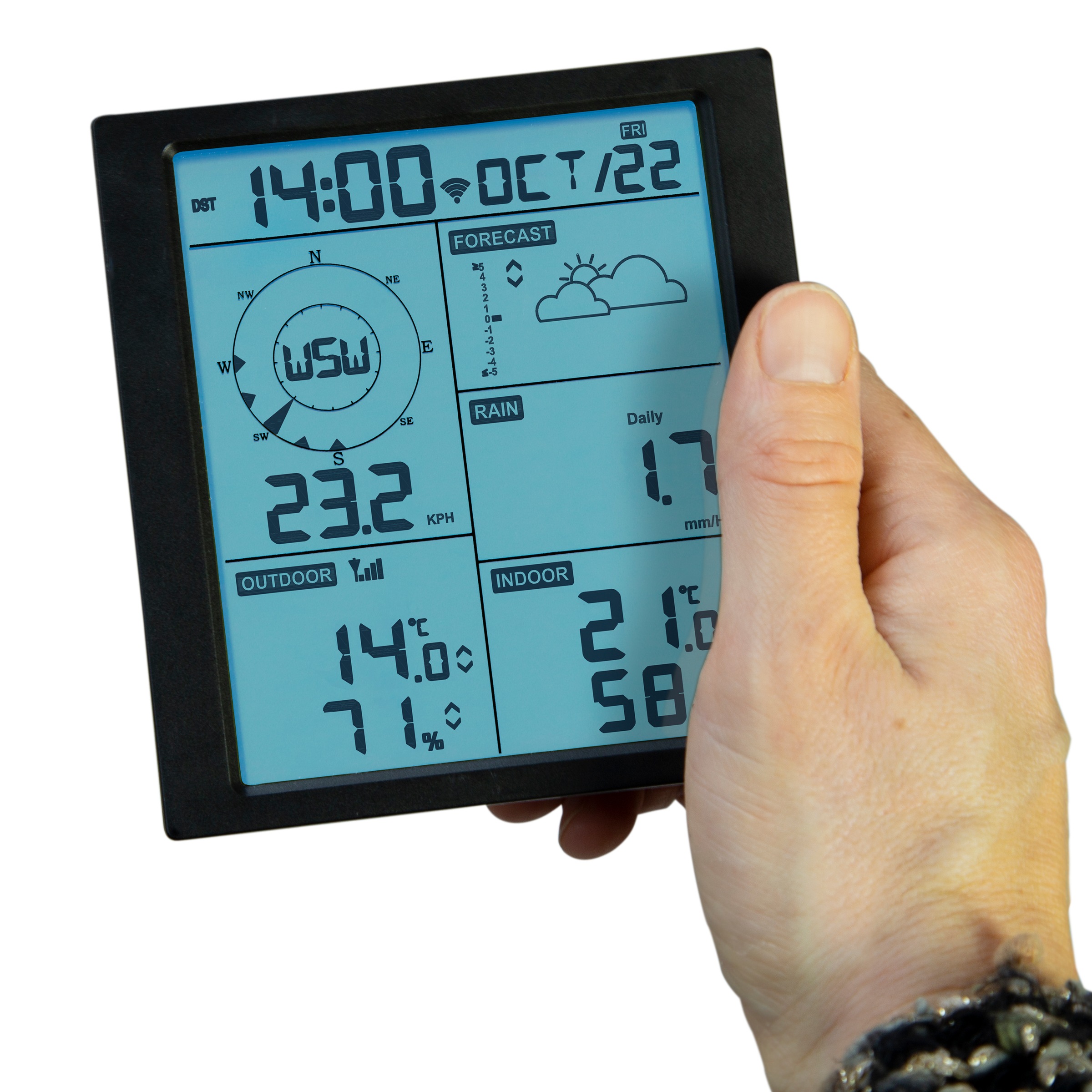 Alecto Wetterstation »WS5200«, (mit Außensensor), 6in1, WLAN-fähig via Wetterplattformen