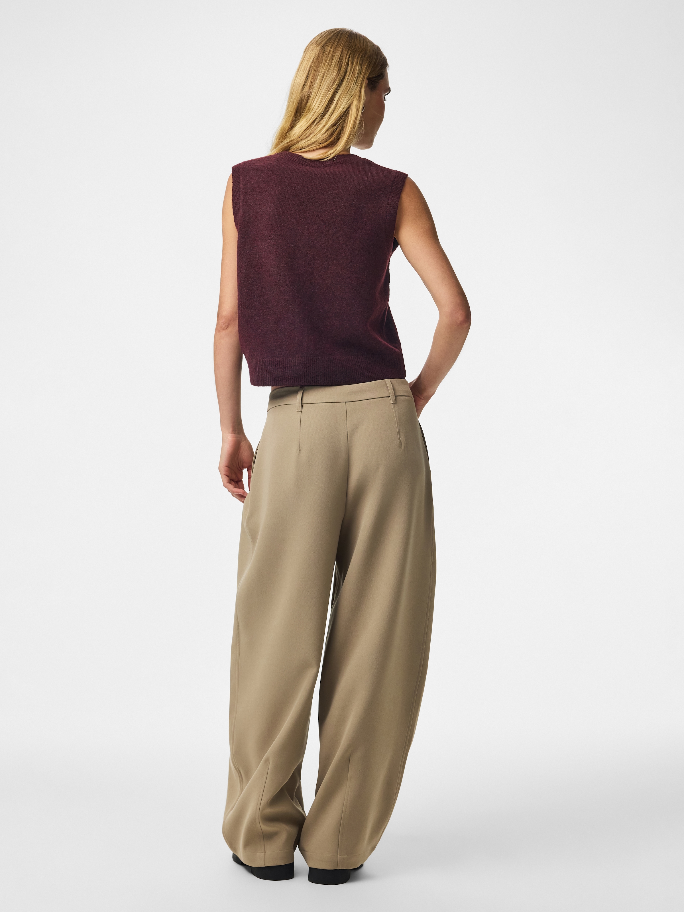 pieces Strickweste »PCSALLY SL V-NECK KNIT VEST NOOS BC« Materialmix