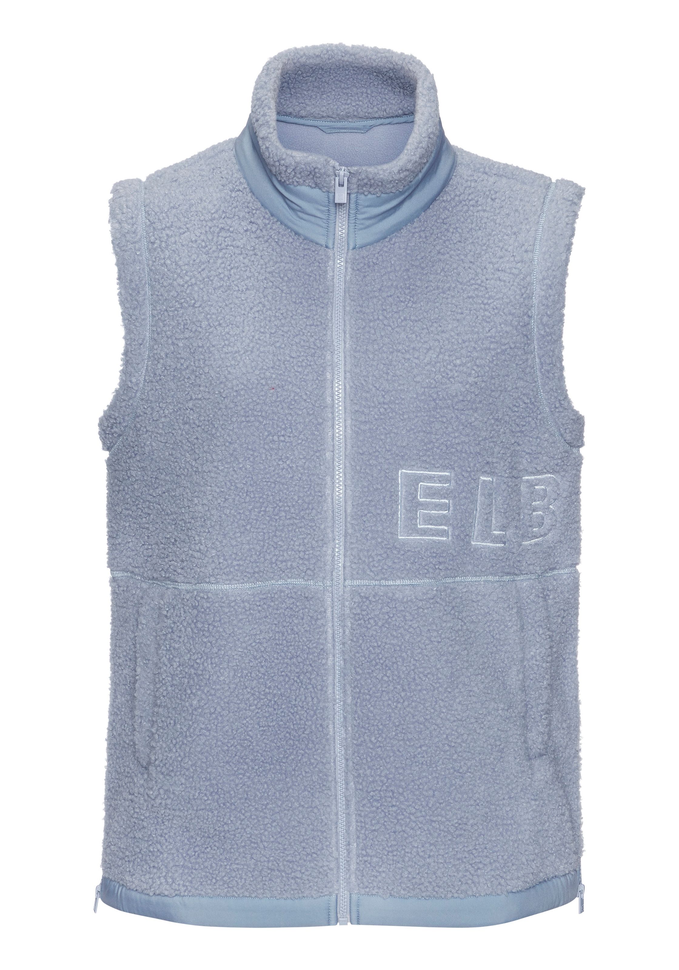 Elbsand Fleeceweste mit großer Schriftzug-Stickerei