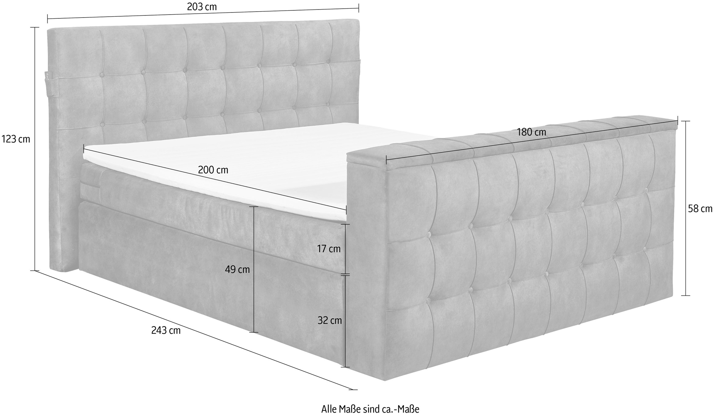 set one by Musterring Boxspringbett »Richmond«, mit Duo-Matratze (H2/H3), versenkbarer TV-Halterung (bis 40 Zoll) und Fernbedienung. Wahlweise mit/ohne Bettkasten