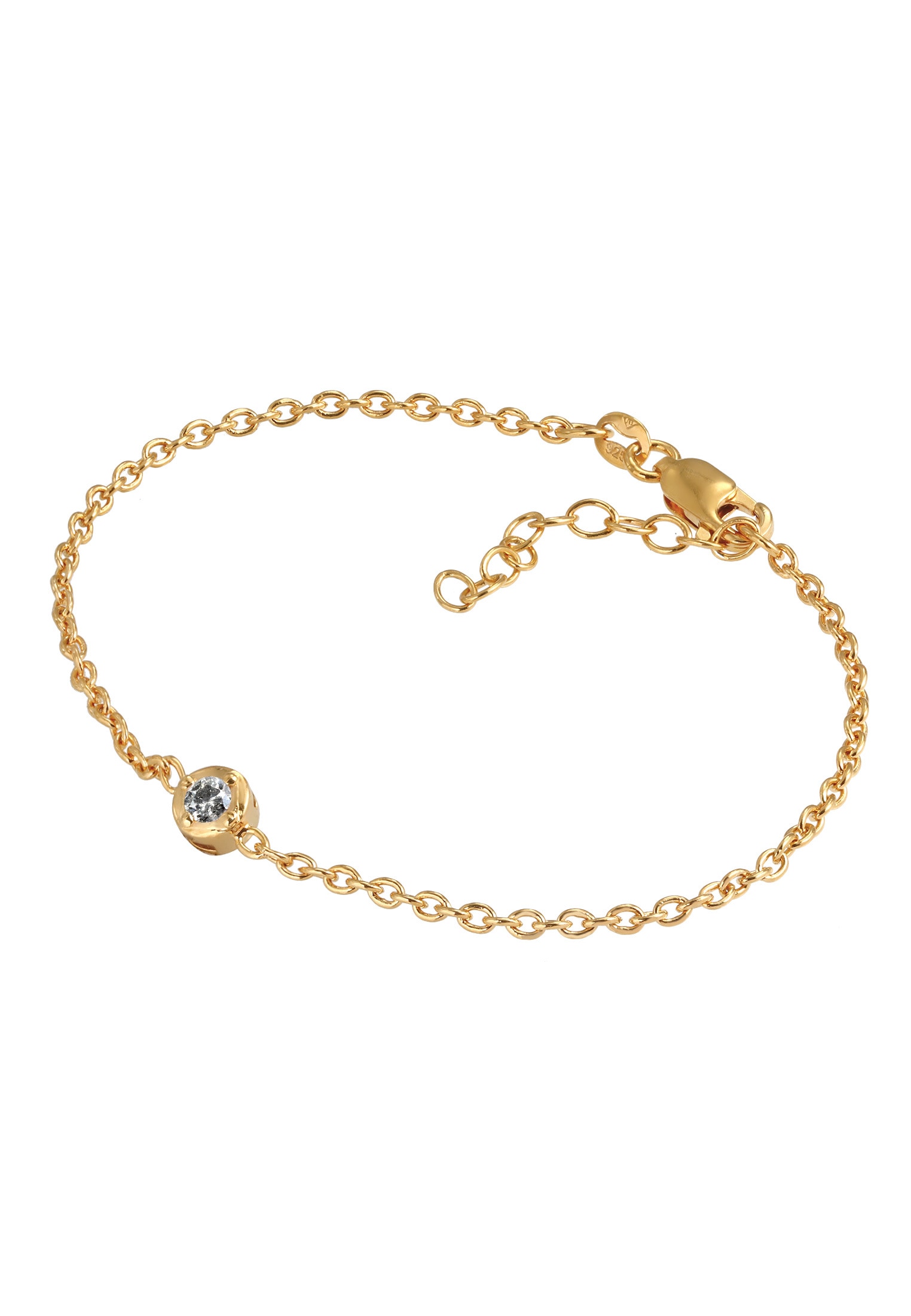 Elli DIAMONDS Armkette »Armband Solitär Diamant Salt Pepper (0.11 ct.) 925 Silber«