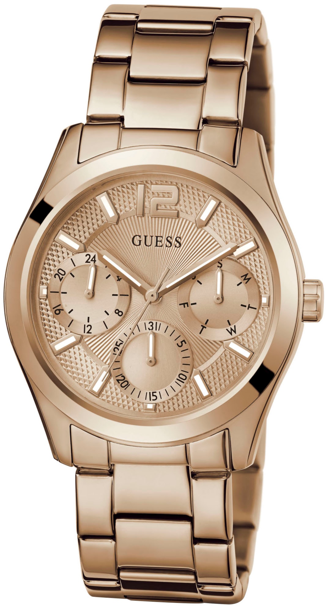 Guess Multifunktionsuhr »ZOE«, Quarzuhr, Armbanduhr, Damenuhr, Datum, 12/24-Std.-Anzeige