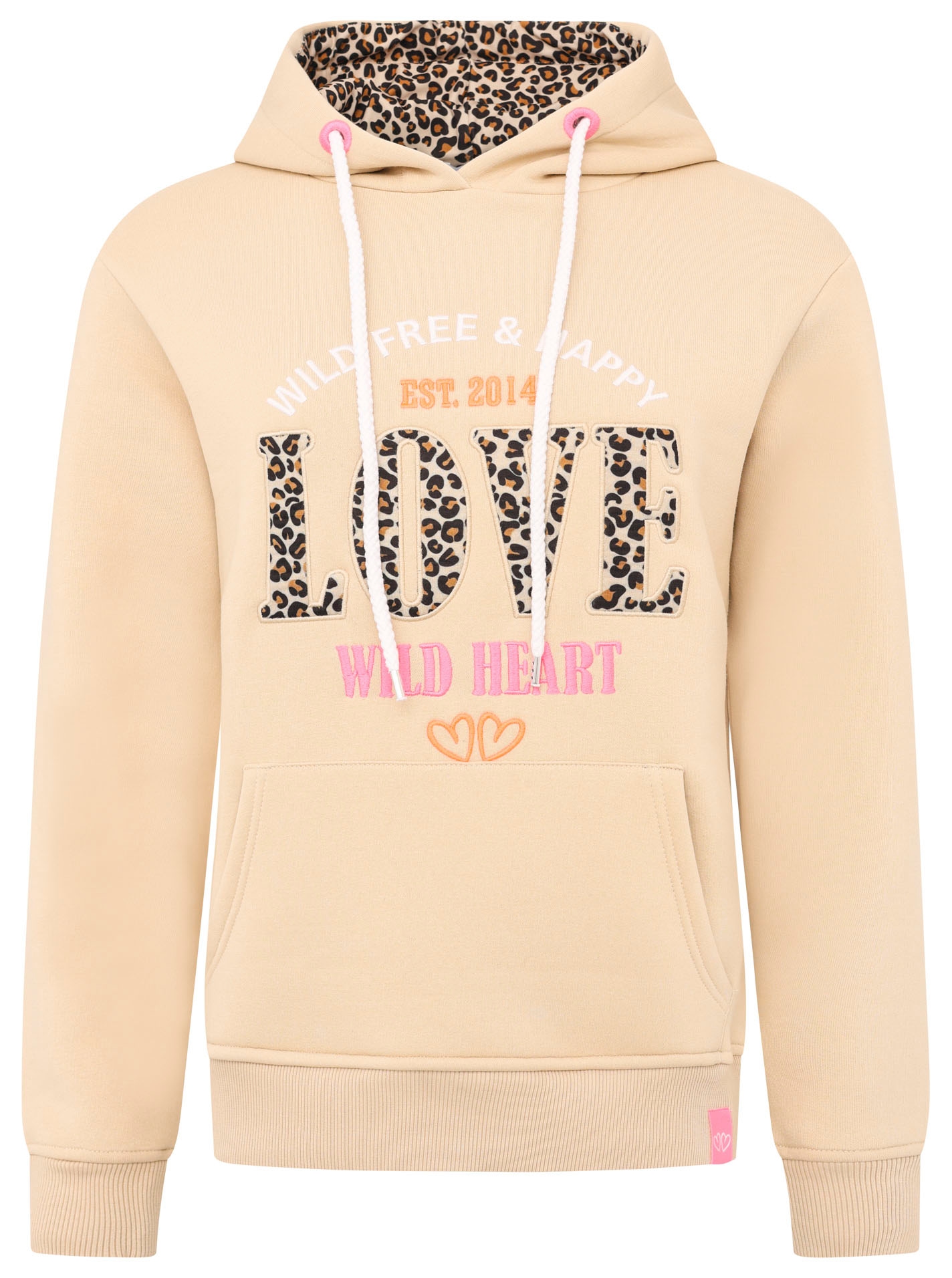 Zwillingsherz Hoodie »Wild Love«, mit Wording Leo Love und Stickerei