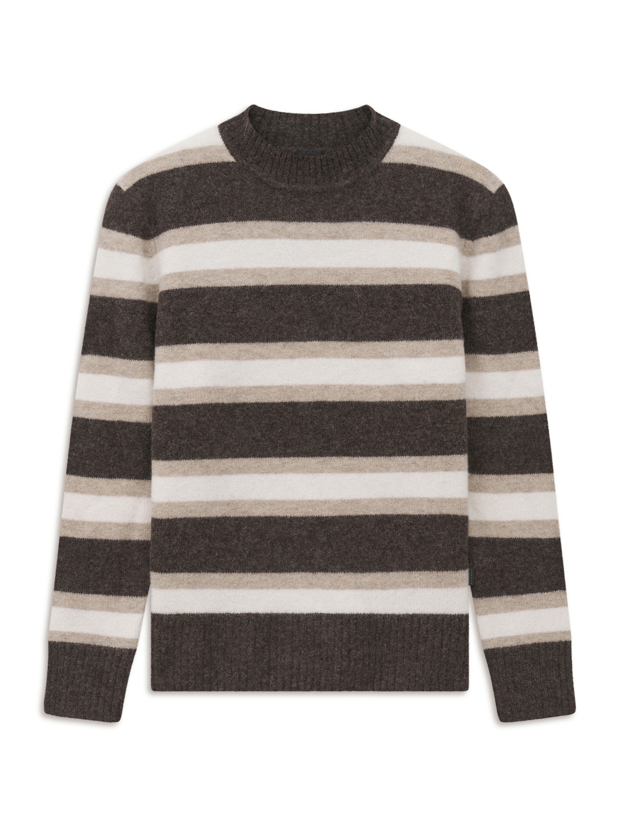 bugatti Rundhalspullover »Regular Fit« Regular Fit Wollmix Alpaka Gestreift