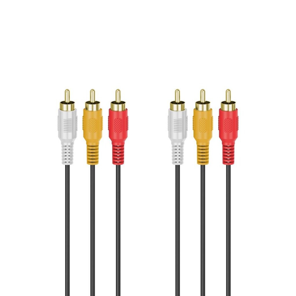 Hama Audio-Kabel »Audiokabel, Videokabel, 3 CinchStecker, vergoldet, 3,0 m«, Cinch, 300 cm