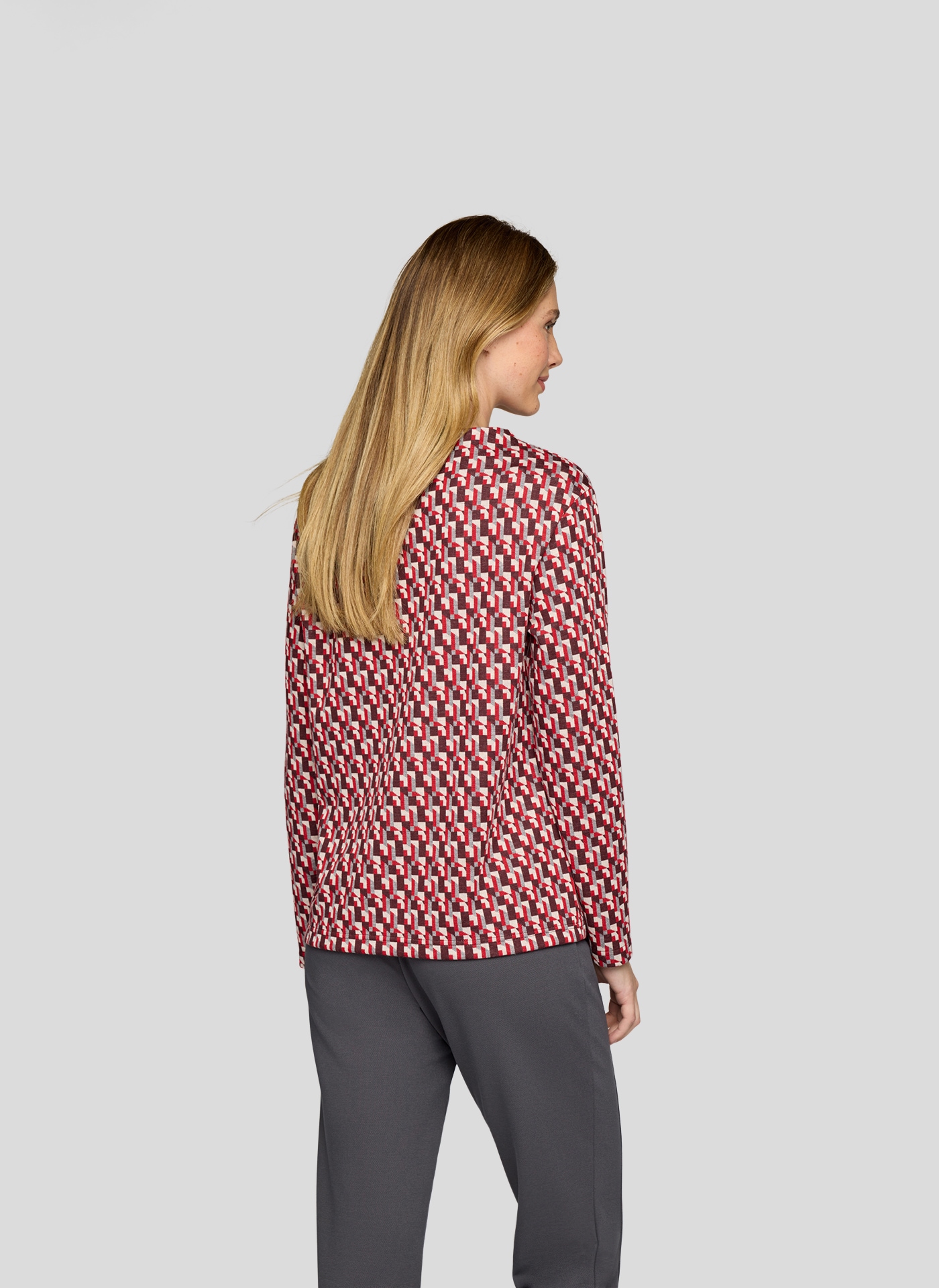 Rabe Langarmshirt mit grafischem Muster