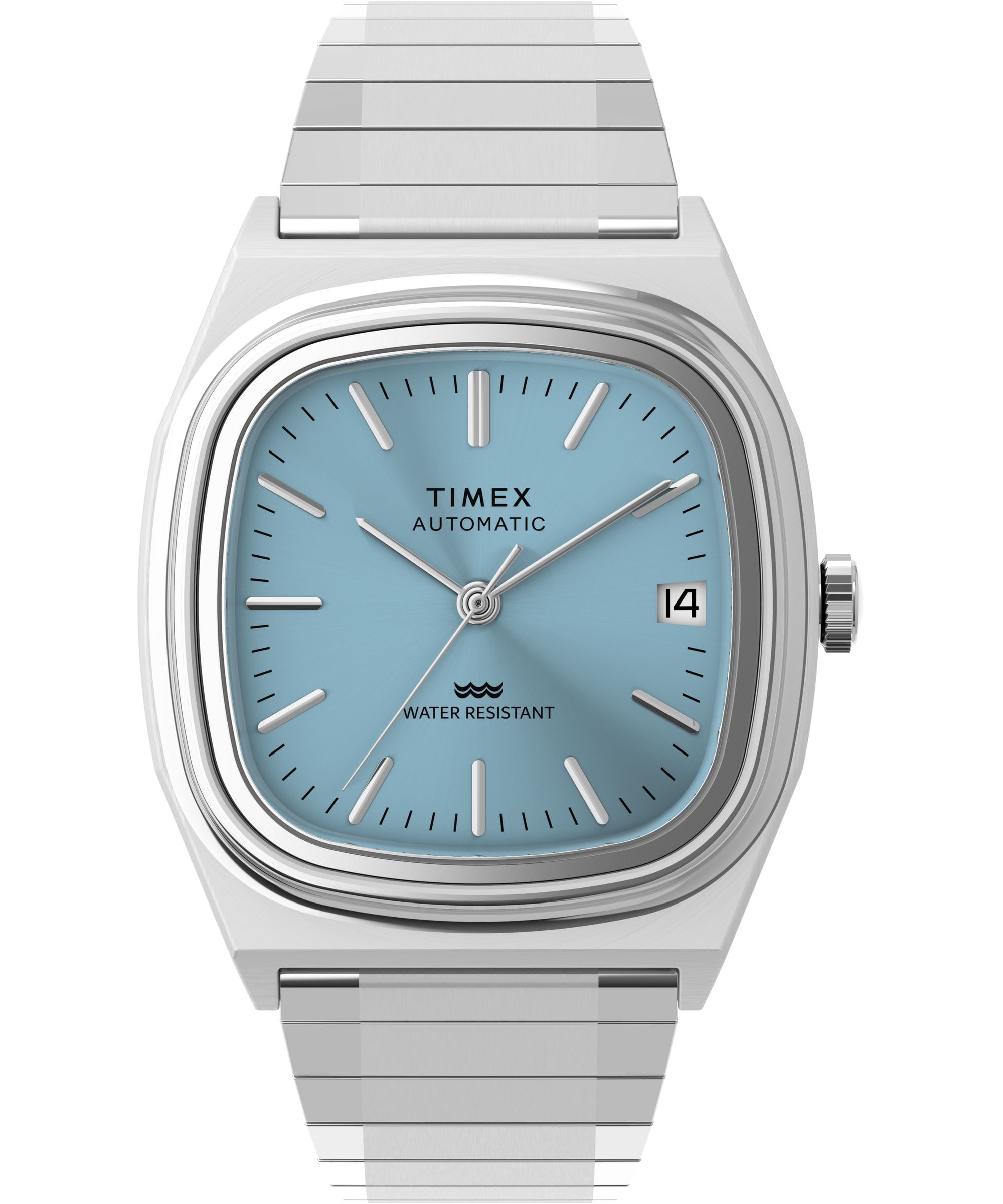 Timex Automatikuhr »E Line« Armbanduhr, Herrenuhr, Mechanische Uhr, Edelstahlarmband, analog, Tag