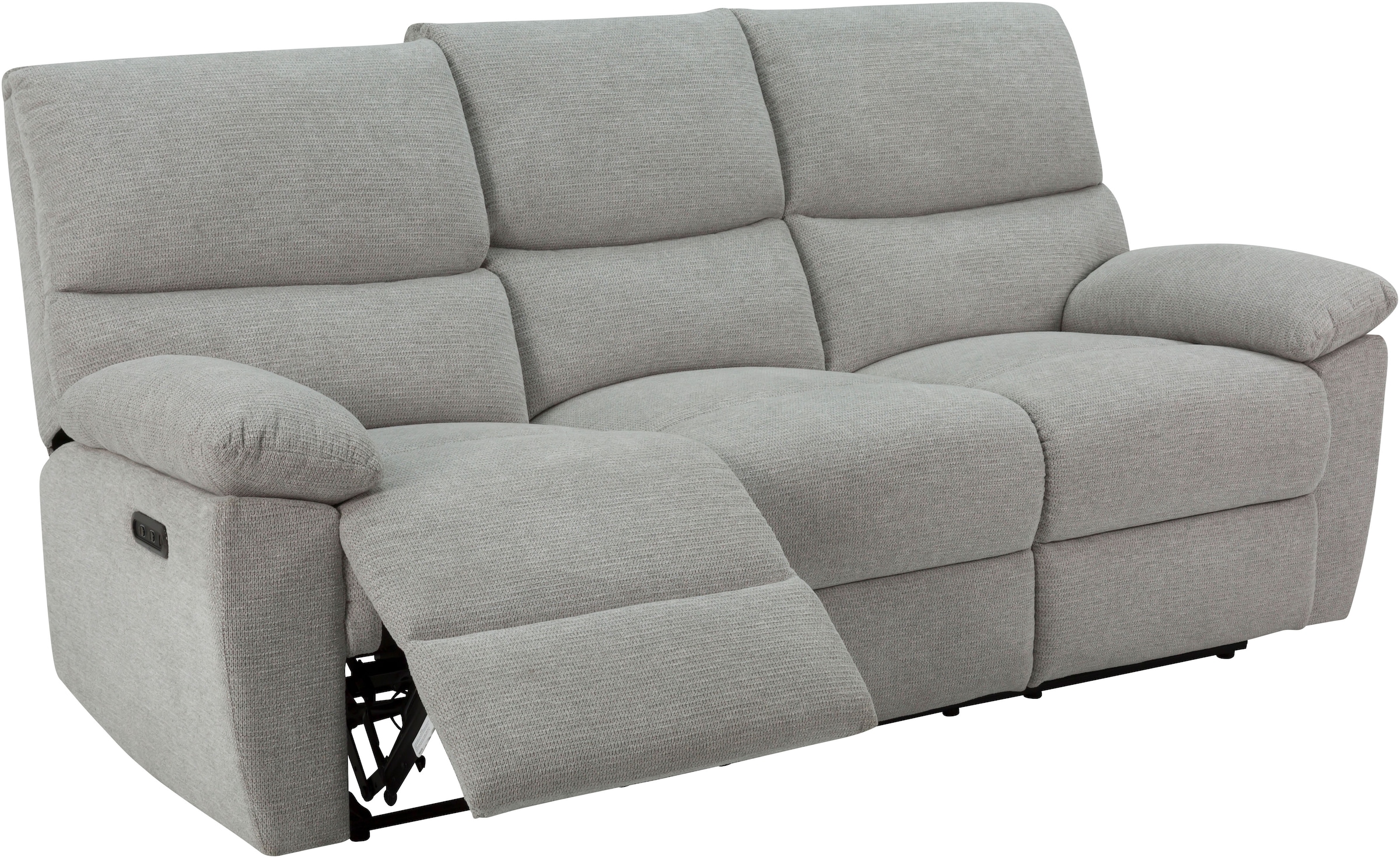 Home affaire 3-Sitzer »LANNOY, manuelle o. elelektrische Relaxfunktion in 2 Sitzen, USB A/C«, Liegefunktion (105°-150°), Reclinersofa, Webstoff, Federkern