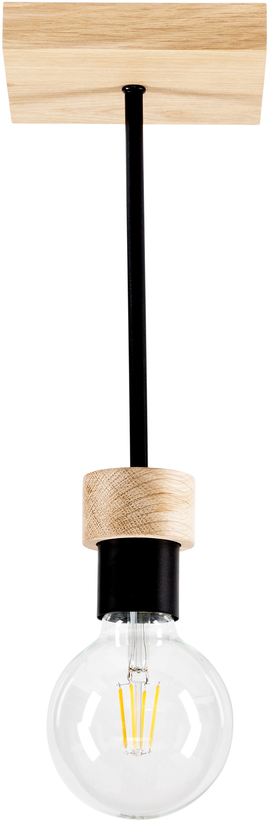 BRITOP LIGHTING Deckenleuchte »CHANDELLE«, 1 flammig, Leuchtmittel E27 | Leuchtmittel wechselbar-ohne Leuchtmittel, Naturprodukt aus Eichenholz