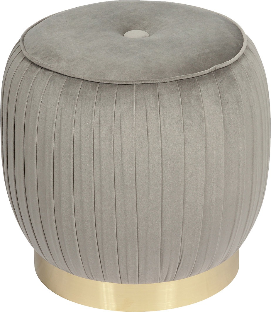 Kayoom Polsterhocker »Hocker Lyla 125, Edler Touch durch goldenen Sockel,  Samtbezug« 1 Stk. tlg. samtweich, gesteppte Ziernaht, Edelstahlsockel, Hochwertiger Samtbezug