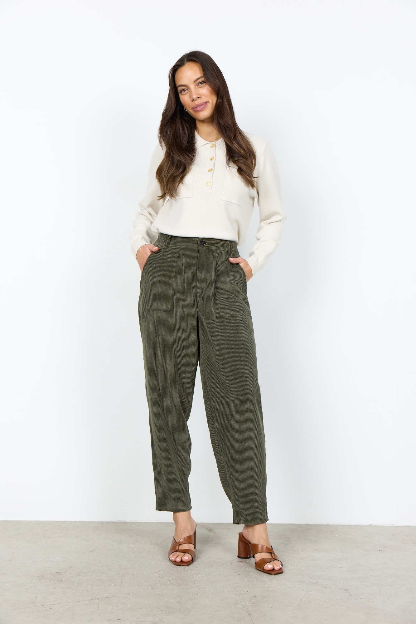 soyaconcept Cordhose »SC-BINDI 20-C«  Materialmix, elastischer Bund hinten