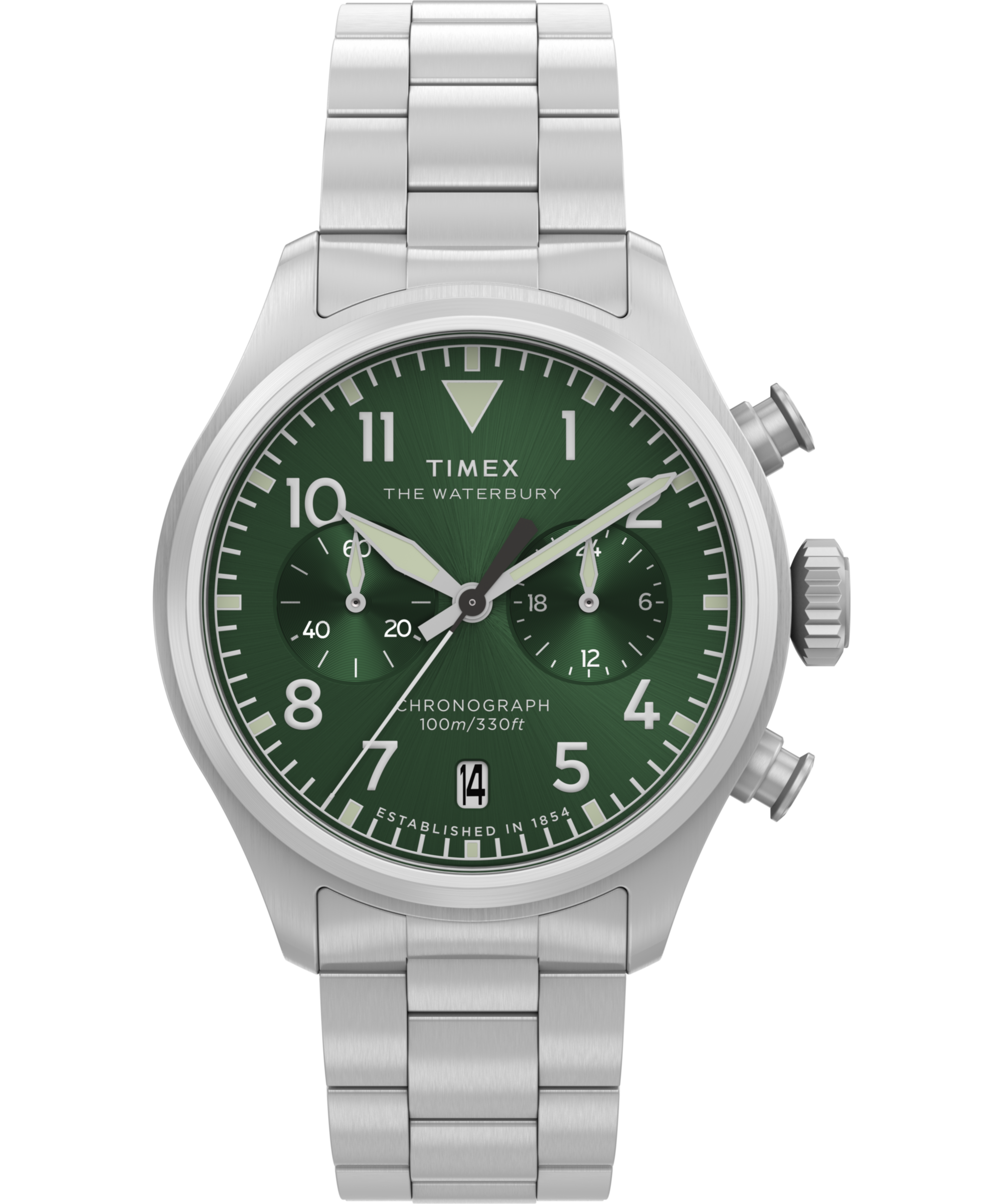 Timex Chronograph »WATERBURY ACE« Quarzuhr, Armbanduhr, Herrenuhr, Edelstahlarmband, Stoppfunktion,Datum