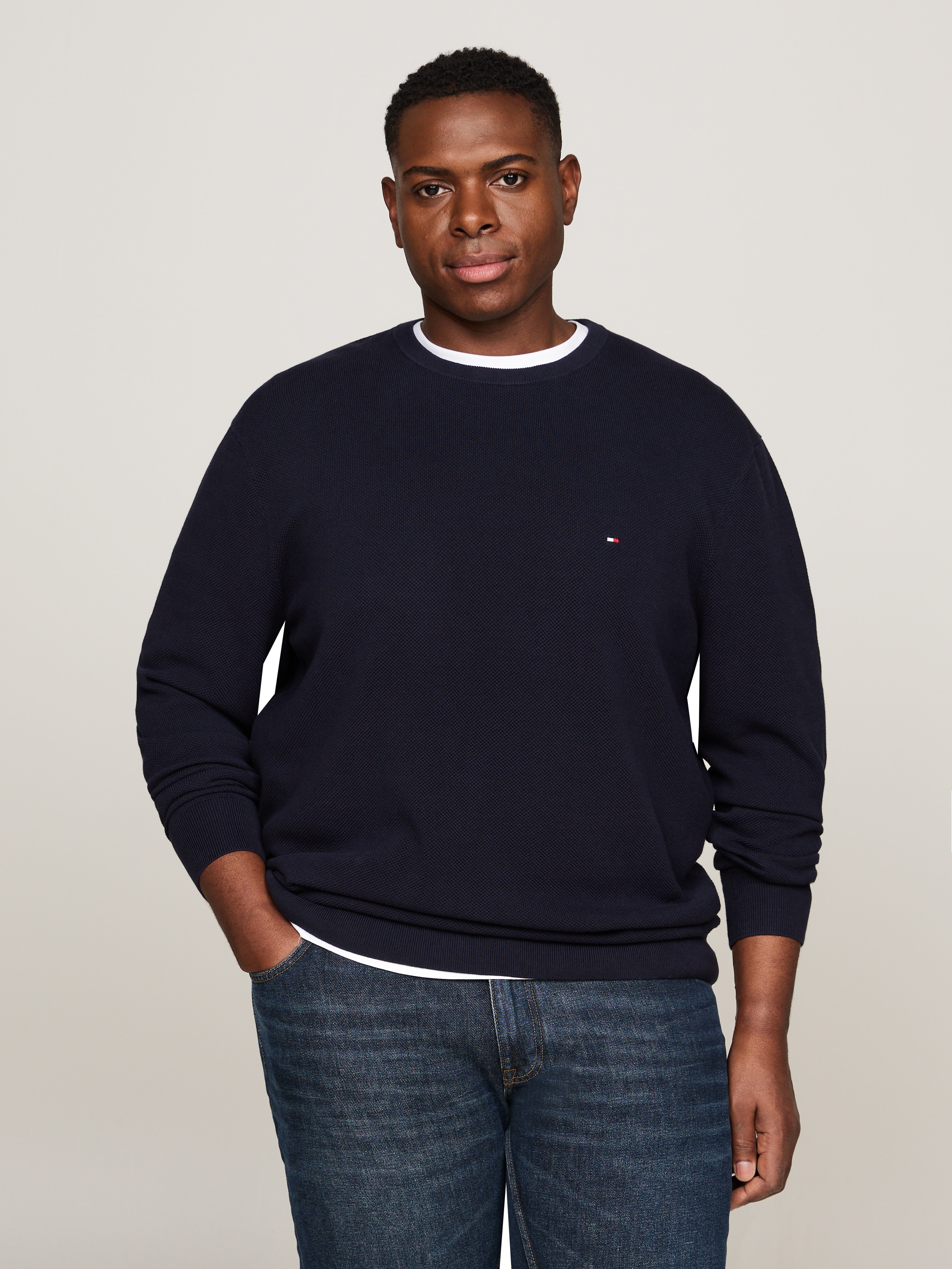 Tommy Hilfiger Big & Tall Rundhalspullover »BT-ESSENTIAL STRUCTURE CREW NECK«, Große Größen