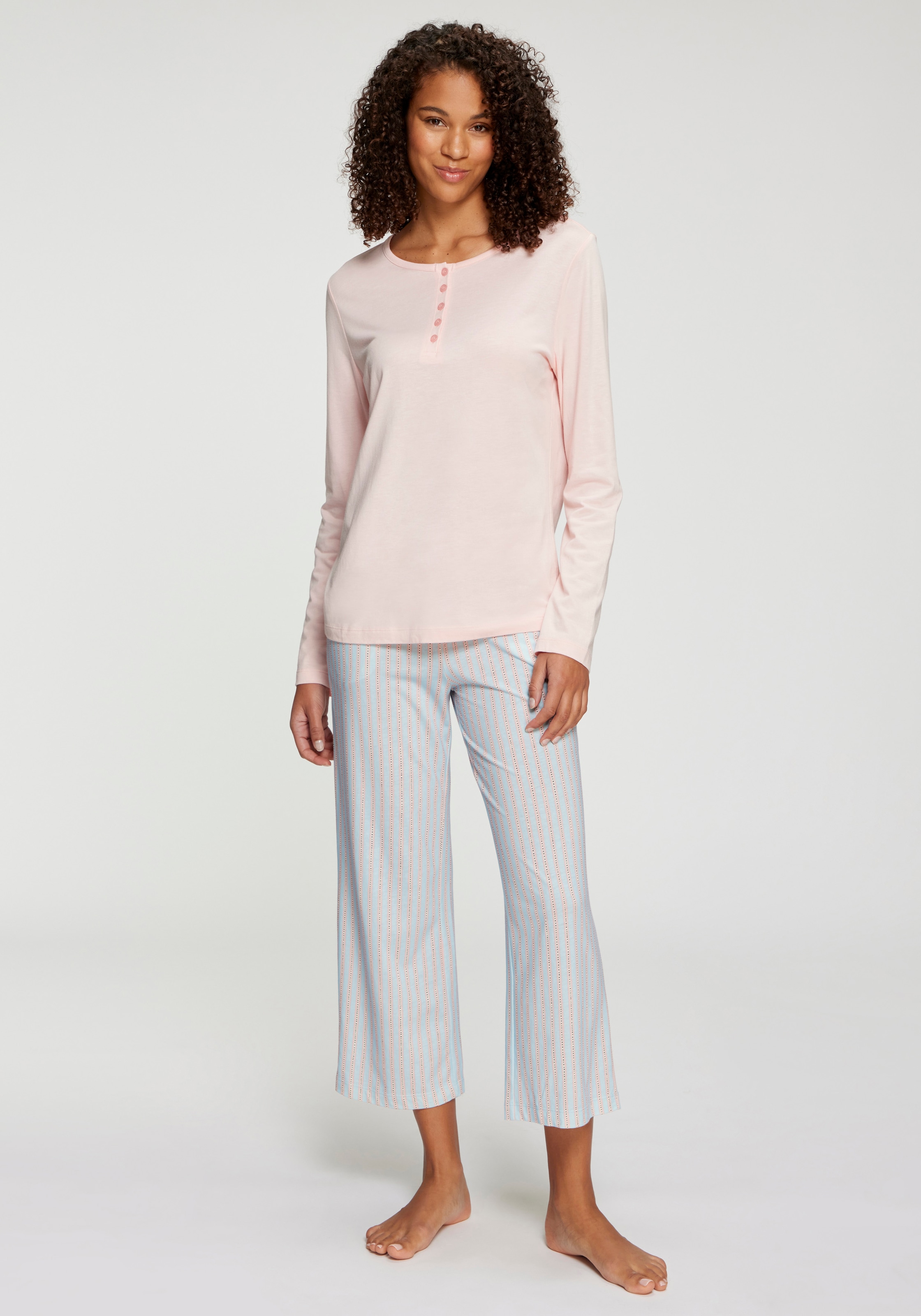 s.Oliver Pyjamaoberteil mit  Knopfleiste