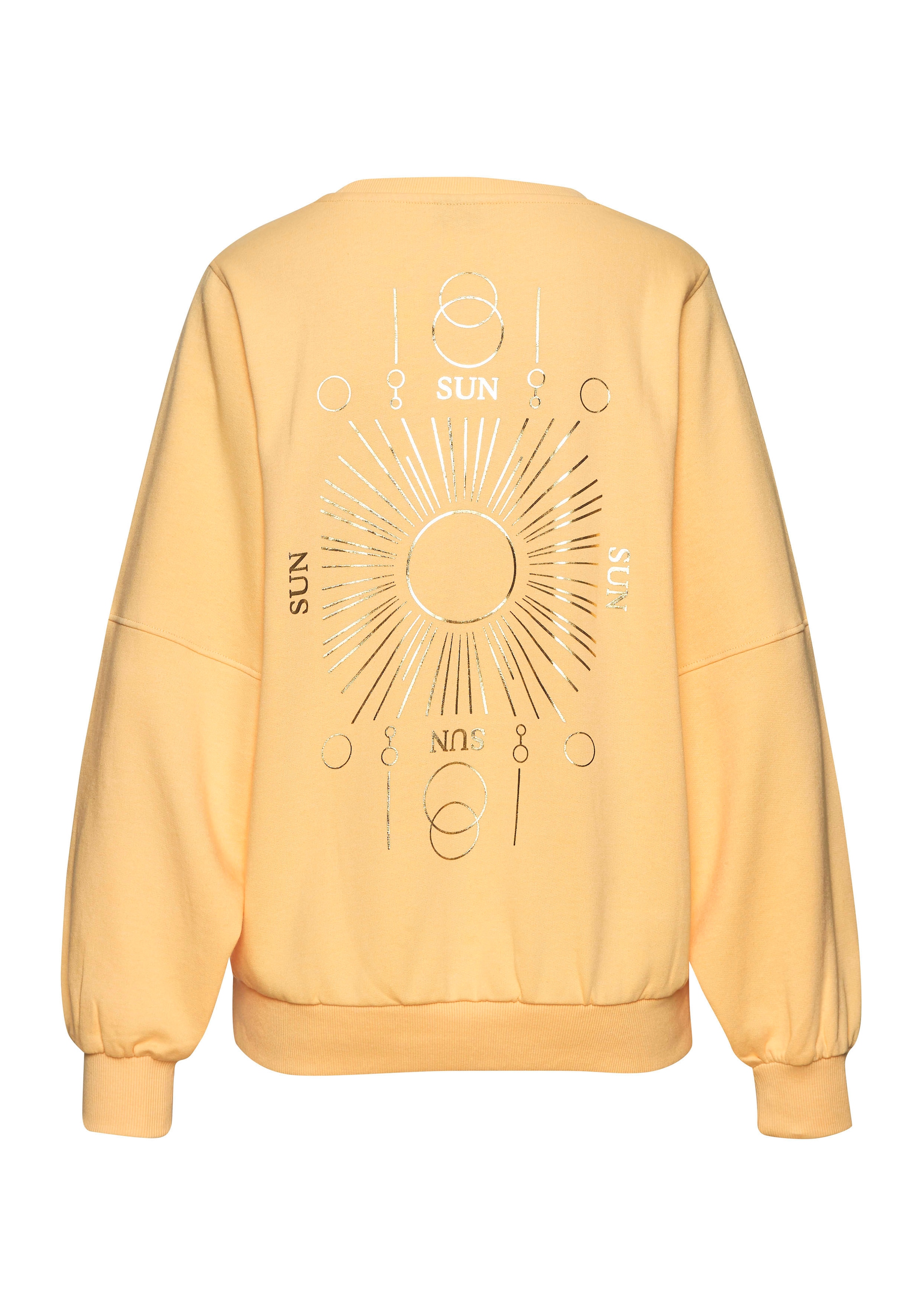 Buffalo Sweatshirt, Loungeshirt mit großem Rückenprint- mit Glanz-Effekt, Loungewear