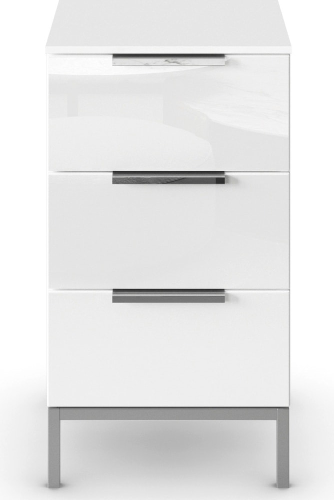 rauch Nachtkommode »Nachttisch Nachtschrank Nachtkonsole FLIPP mit Glasfront« Breite 40 cm,  mit 3 Schubladen und Soft-Close-Funktion sowie Glasfront