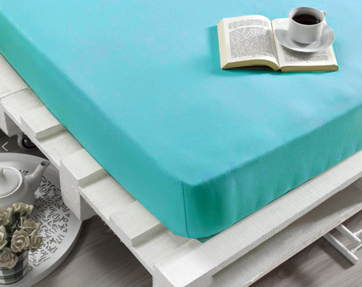 Moonlight Spannbettlaken »Single Jersey in blau, Größe 180x200 28