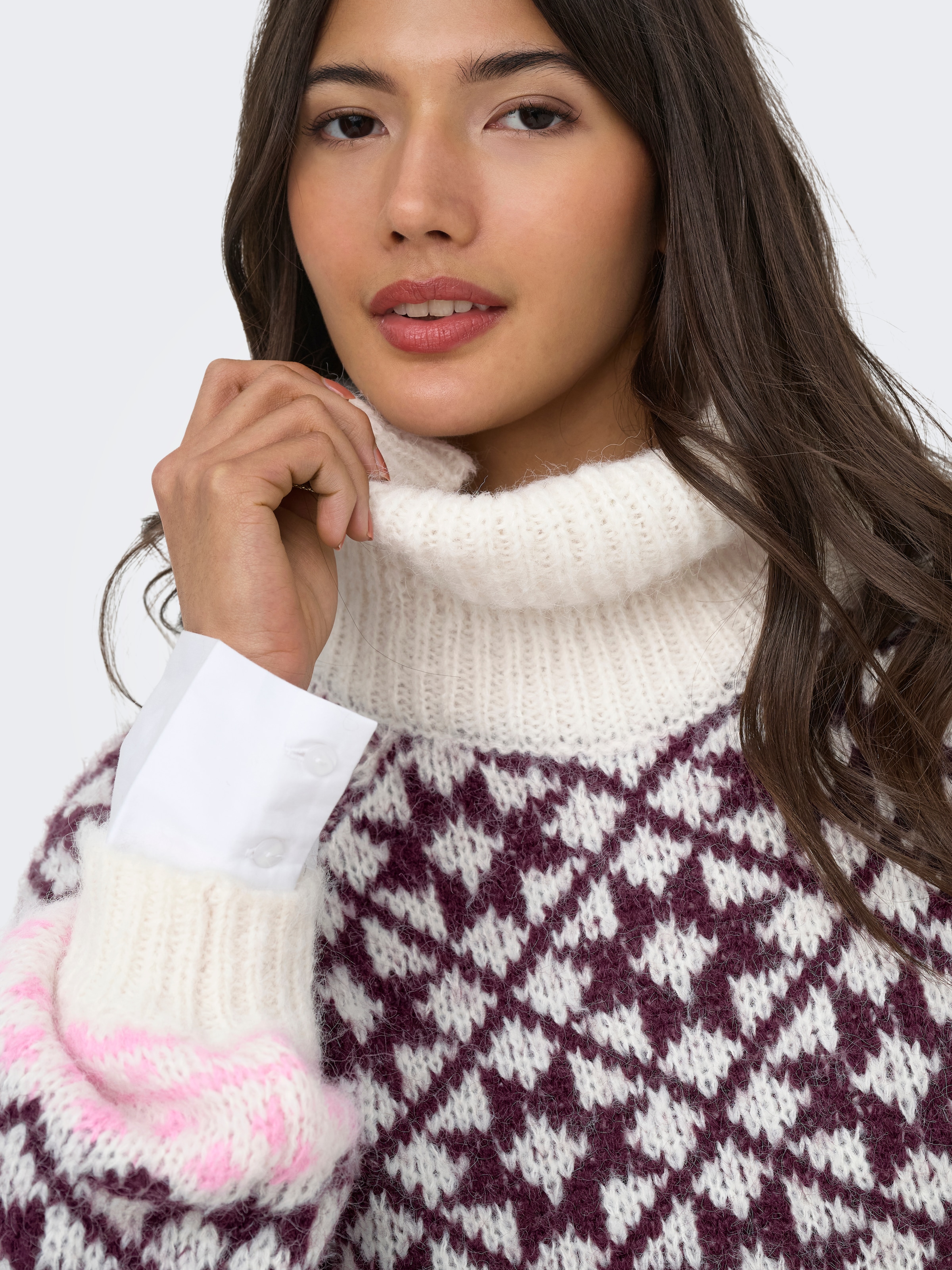 ONLY Rollkragenpullover »ONLCARO LS ROLLNECK CC KNT« Kunstfaser, regular fit