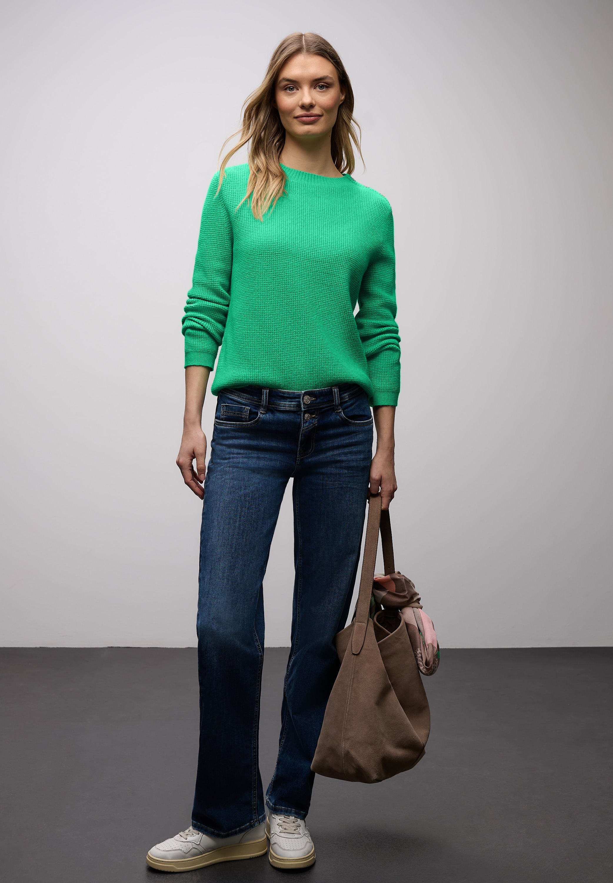 STREET ONE Strickpullover mit Knopfdetail