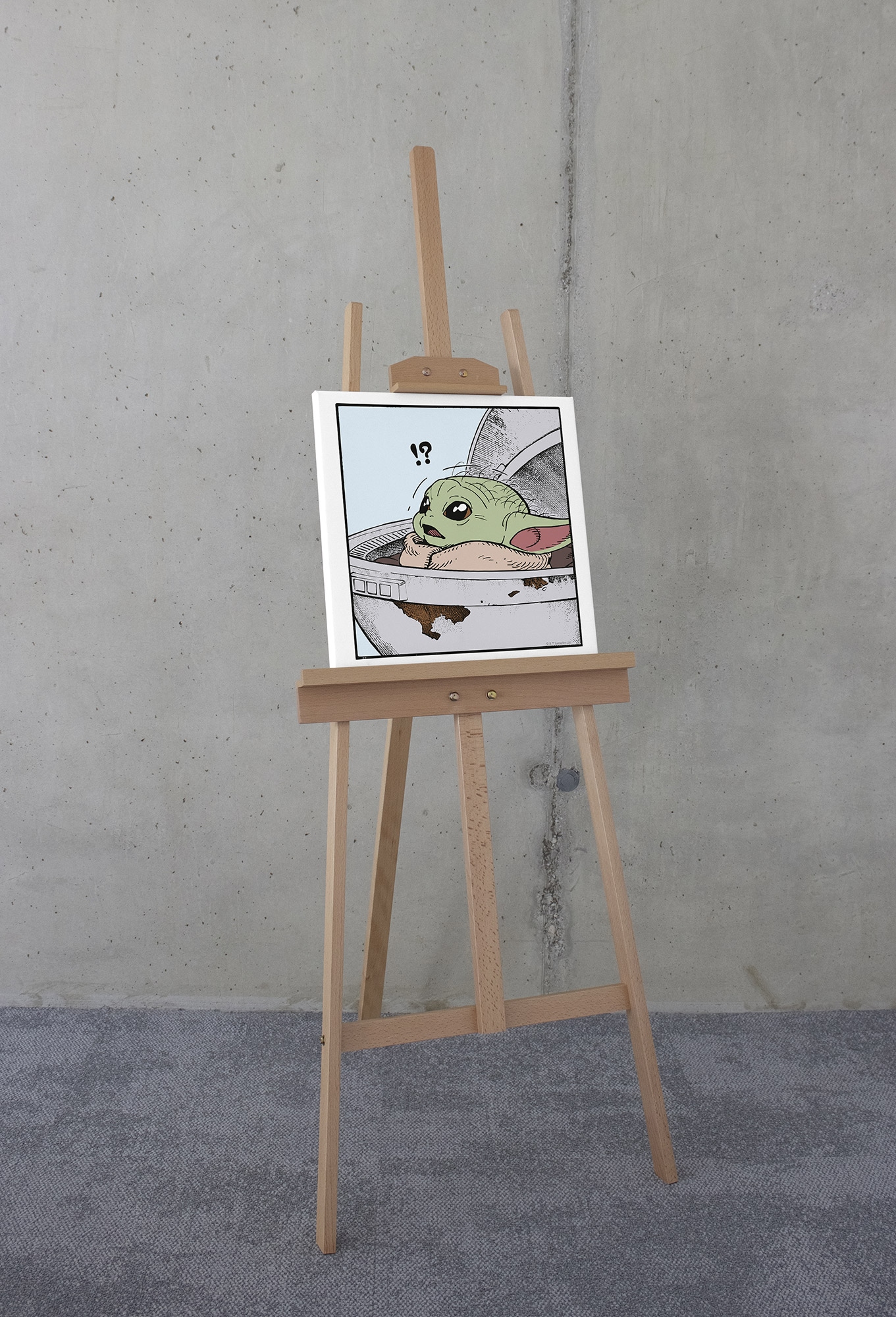 Komar Leinwandbild »Star Wars The Mandalorian Grogu Shocked«, Disney, (1 St.), 40 x 40 cm (Breite x Höhe) - Kinderzimmer, Dekoration