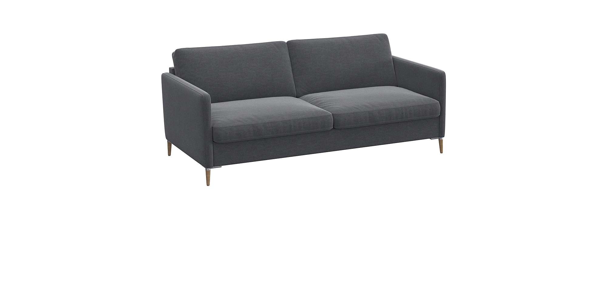 FLEXLUX 2,5-Sitzer »Fiore, super bequem durch Kaltschaum im Sitz«, schmale Armlehnen, Füße Alu+ Eiche