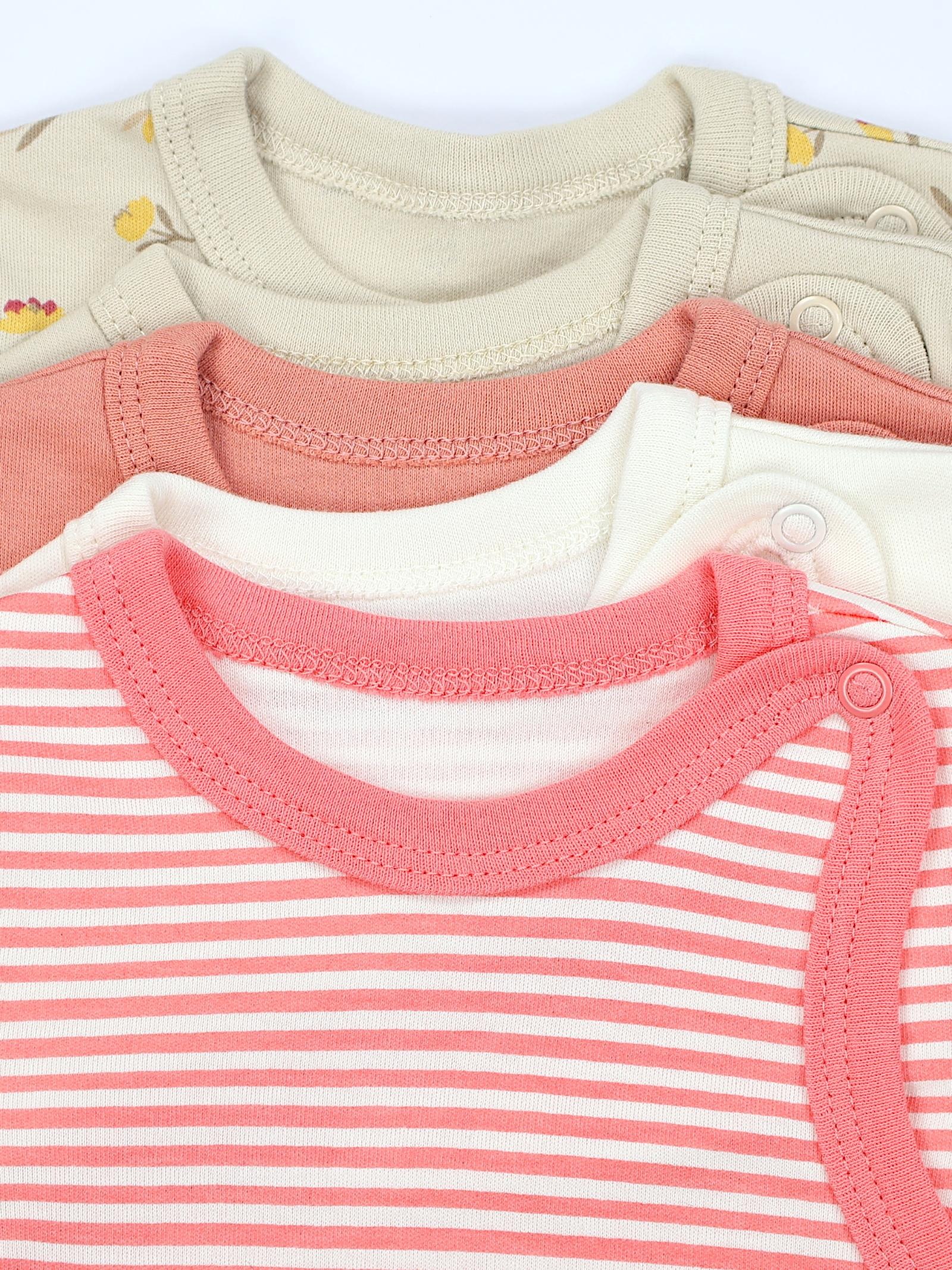 TupTam Langarmwickelbody »Wickelbody Unisex Baby Wickelbody Langarm 5er Set«