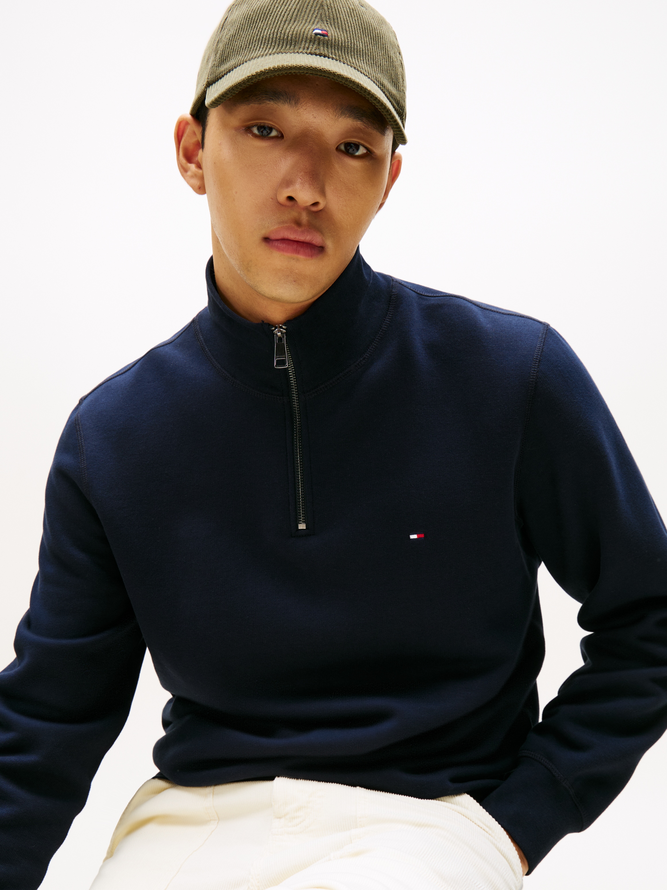 Tommy Hilfiger Sweatshirt »ESSENTIAL FLEECE 1/4 ZIP«, mit Stehkragen