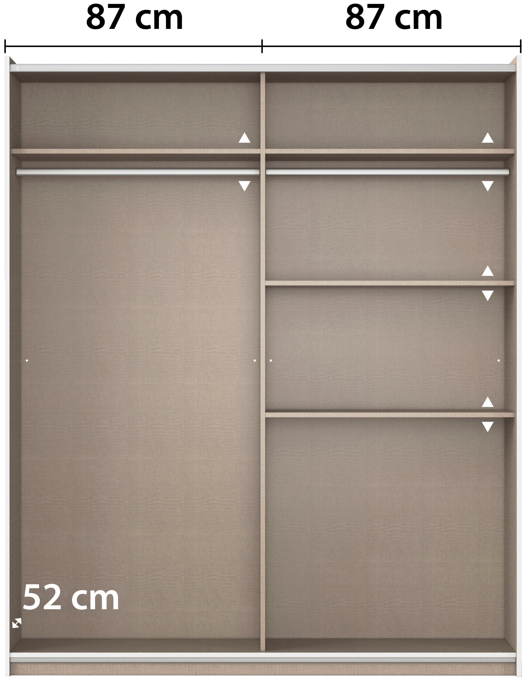 rauch Schwebetürenschrank »Kleiderschrank Drehtürenschrank Schrank Garderobe KRONACH« in 3 Ausstattungen BASIC/CLASSIC/PREMIUM, Breiten 131/175/218/261 cm,  optional ohne, mit 1 oder 2 Spiegel, viel Stauraum MADE IN GERMANY