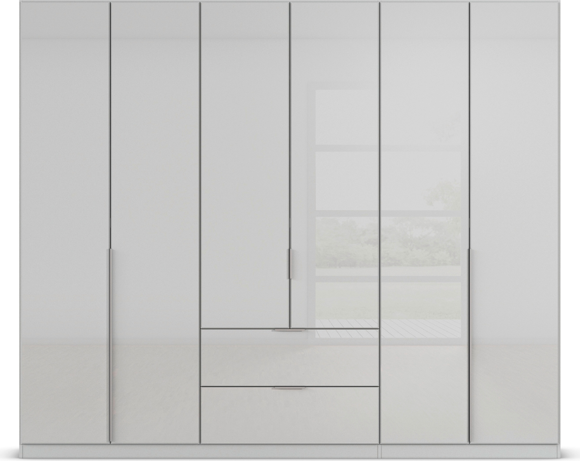 rauch Drehtürenschrank »Kleiderschrank Kleiderschränke Schrank Garderobe AGORDO mit Glasfront«, (in zwei Griff-Farben, Breiten 91-360 cm), mit Außenschubkästen, in 7 Breiten und 2 Höhen MADE IN GERMANY