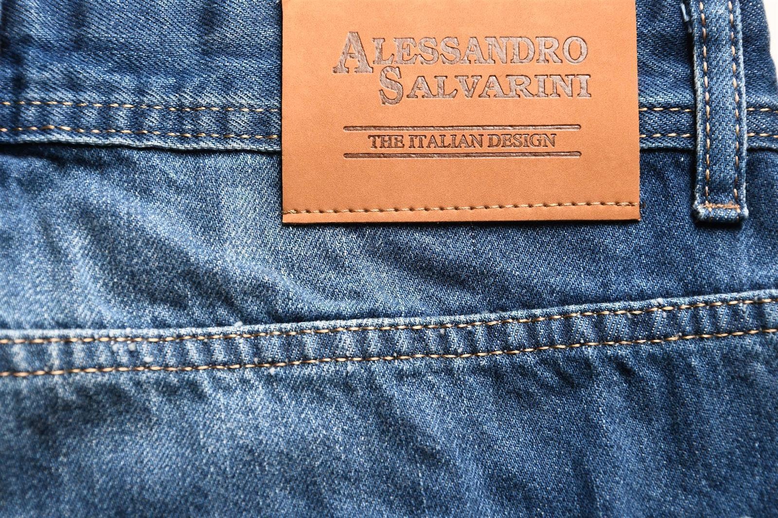 Alessandro Salvarini Regular-fit-Jeans »A. Salvarini Beppo Designer Herren Jeans Hose Basic Jeanshose Comfort Fit«