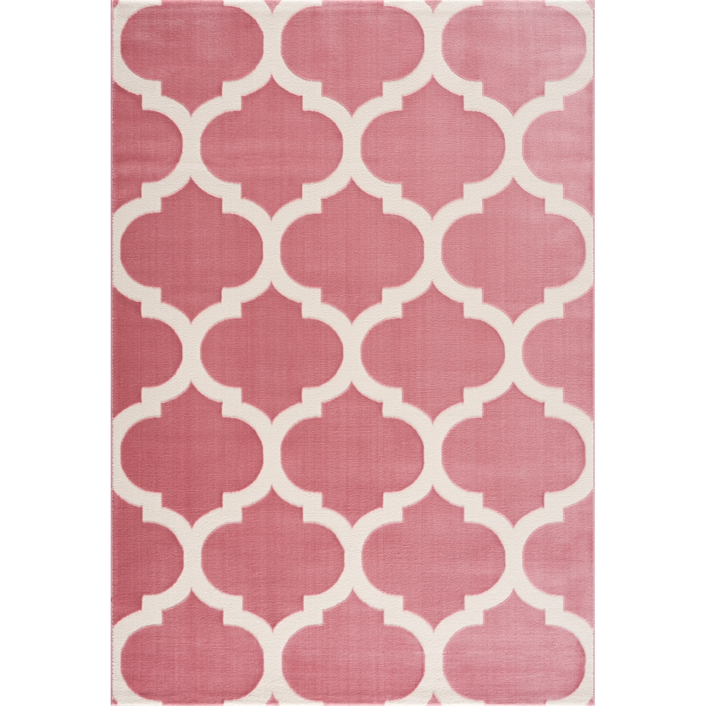 Home affaire Teppich »Fenris«, rechteckig, Konturenschnitt, 3D-Design, flacher Teppich, Kurzflor, weich, elegant