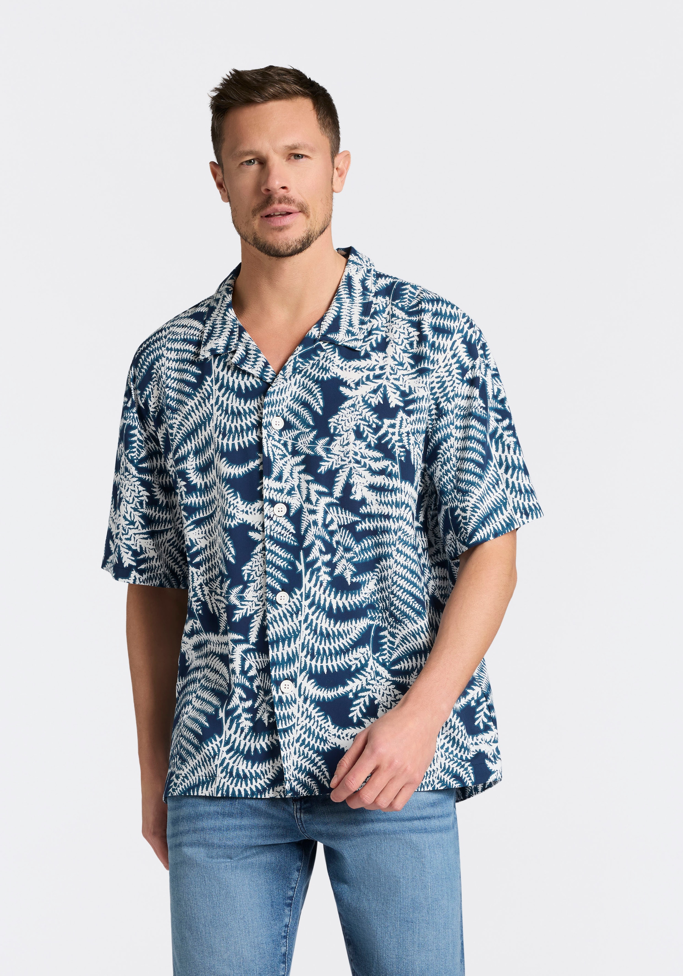 HUGO Underwear Kurzarmhemd relaxed fit, gemustert, mit Blumen-Print