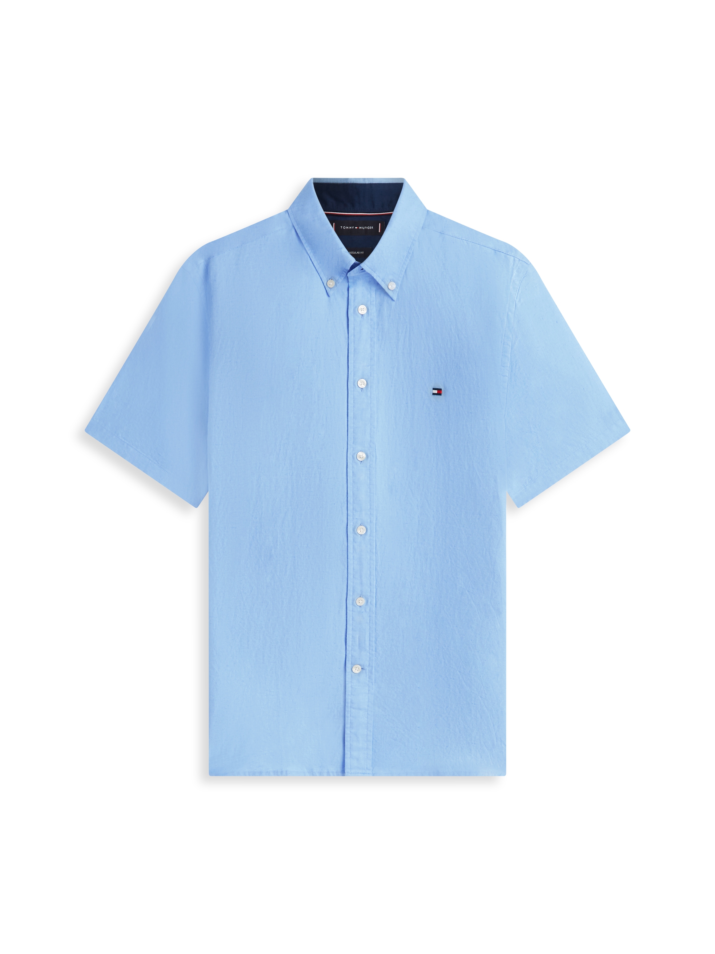 Tommy Hilfiger Kurzarmhemd »LINEN BLEND SOLID« aus einem Baumwoll-Leinen-Mix