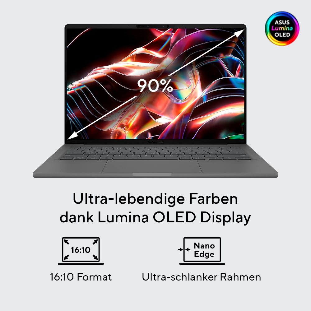 Asus Notebook »Zenbook A14 UX3407QA-QD290W«, 35,6 cm, / 14 Zoll, Qualcomm, X, Adreno, 512 GB SSD