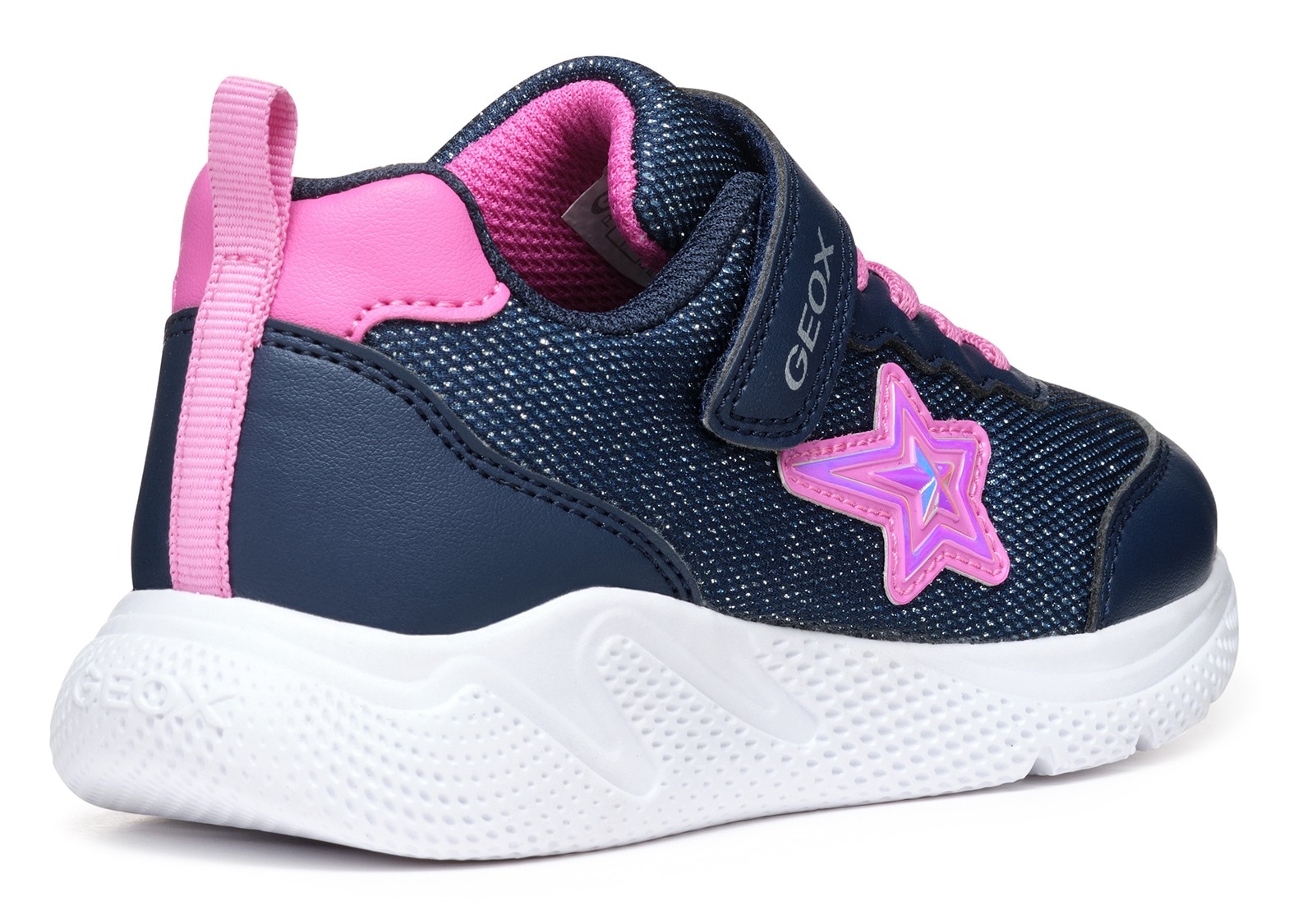 Geox Sneaker »J SPRINTYE GIRL«, Freizeitschuh, Klettschuh mit Glitzer Stern