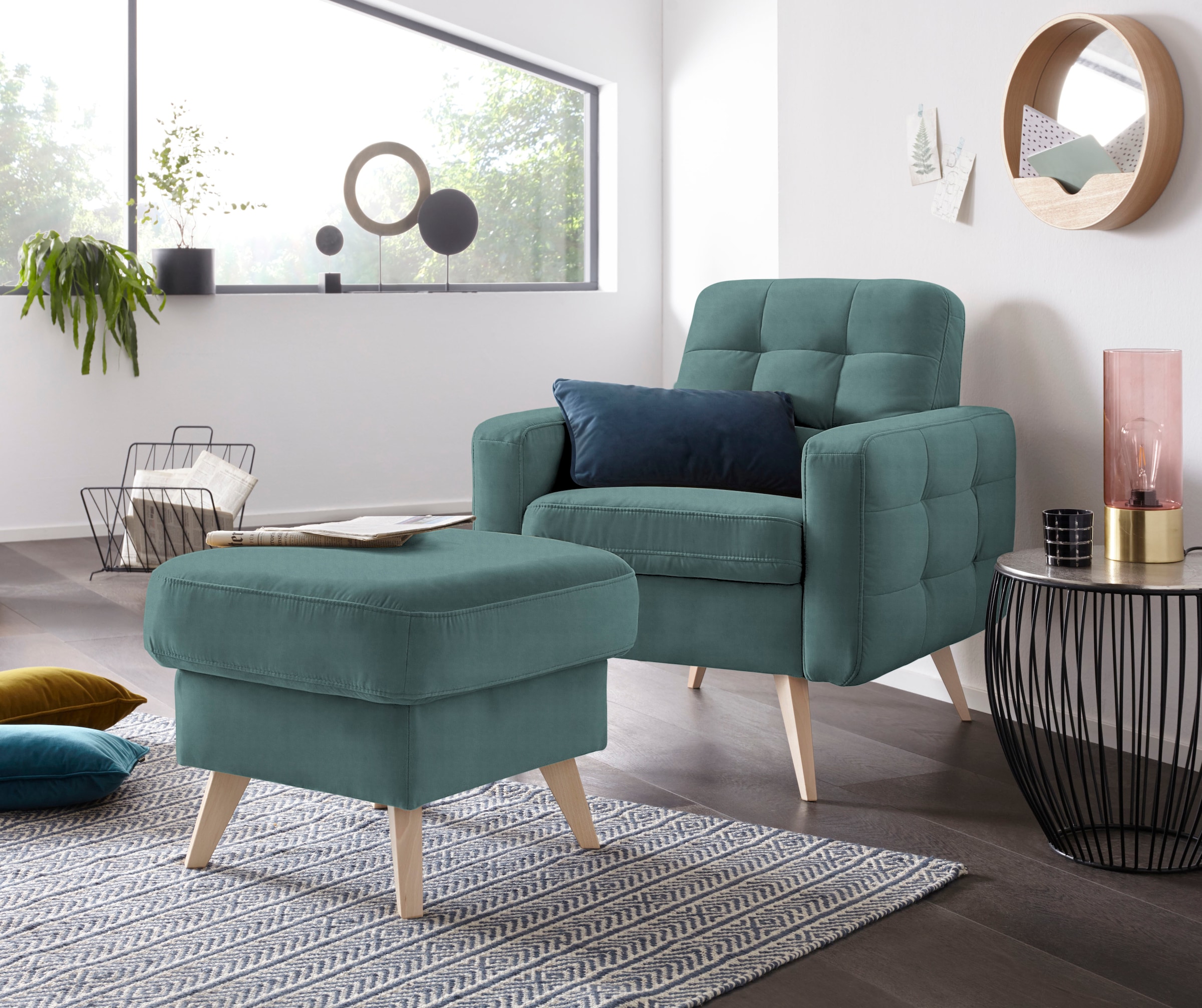 exxpo - sofa fashion Hocker »Nappa mit praktischem Staufach unter der Sitzfläche«