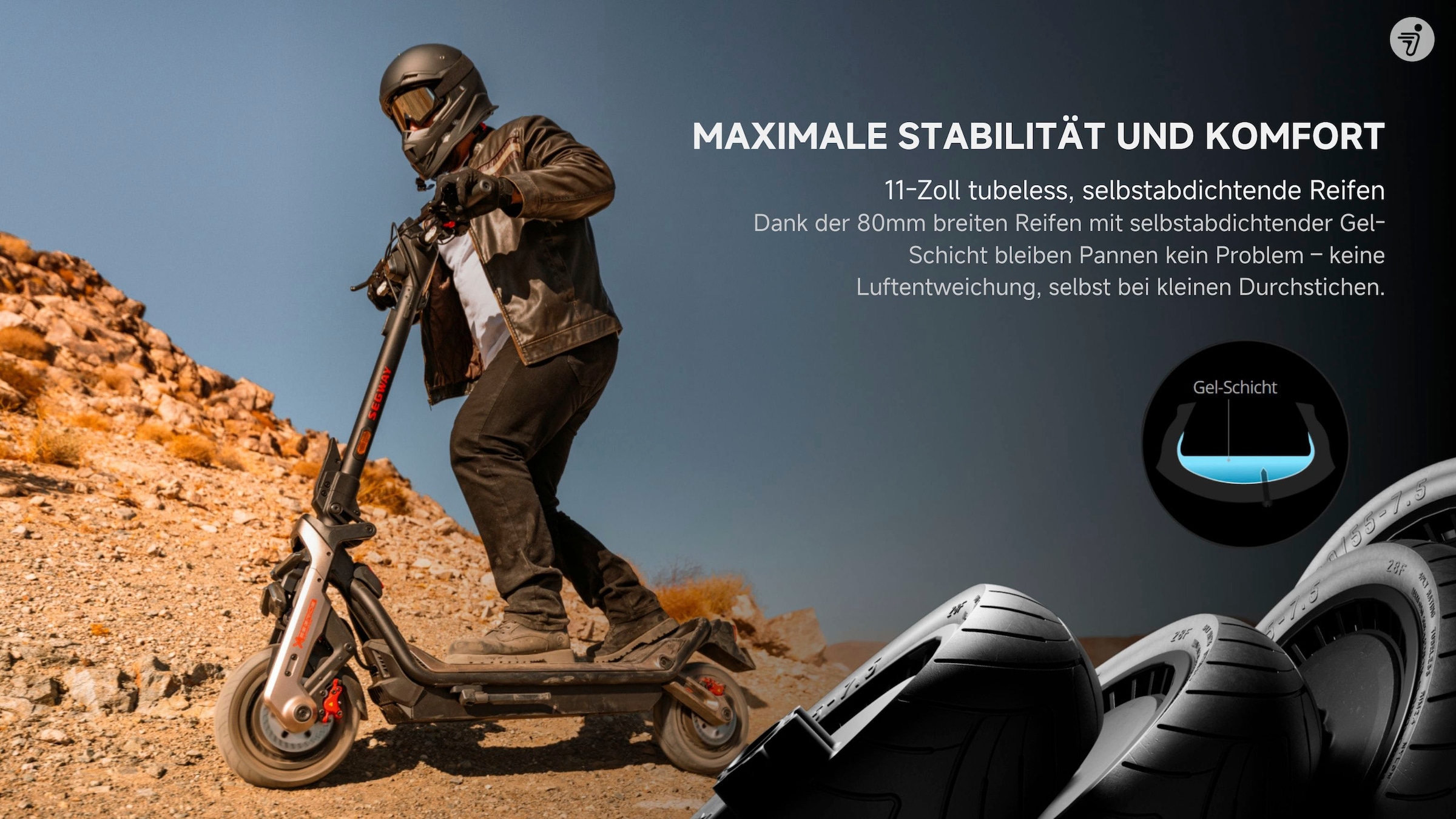 ninebot by Segway E-Scooter »Superscooter GT3 Pro«, mit 80 km/h, 138 km Eco Modus Reichweite, 150 kg Tragfähigkeit
