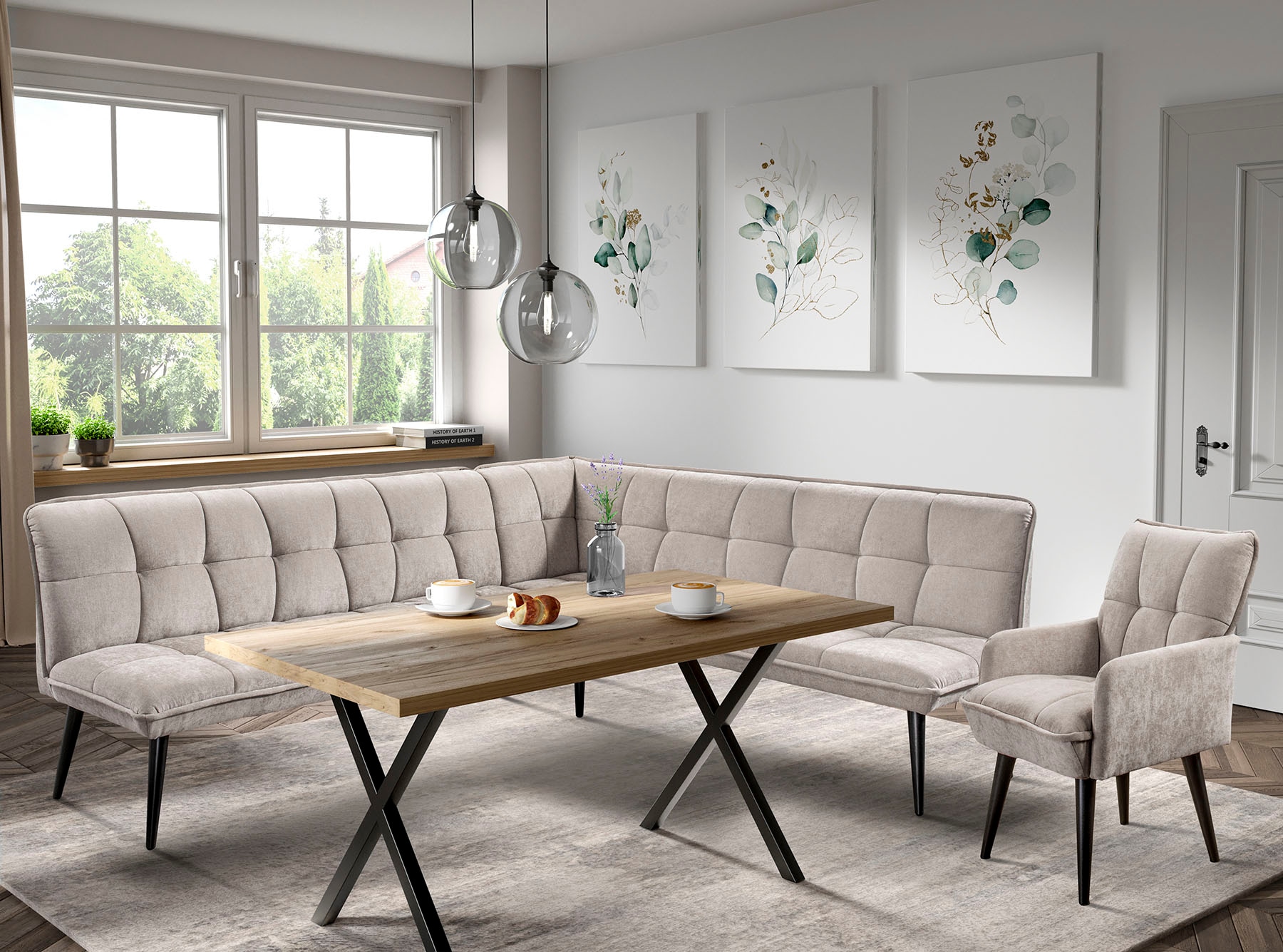 exxpo - sofa fashion Essbank »Mocca Essbank, Sitzbank« hoher Sitzkomfort, bequem und elegant, hochwertige Detailverarbeitung