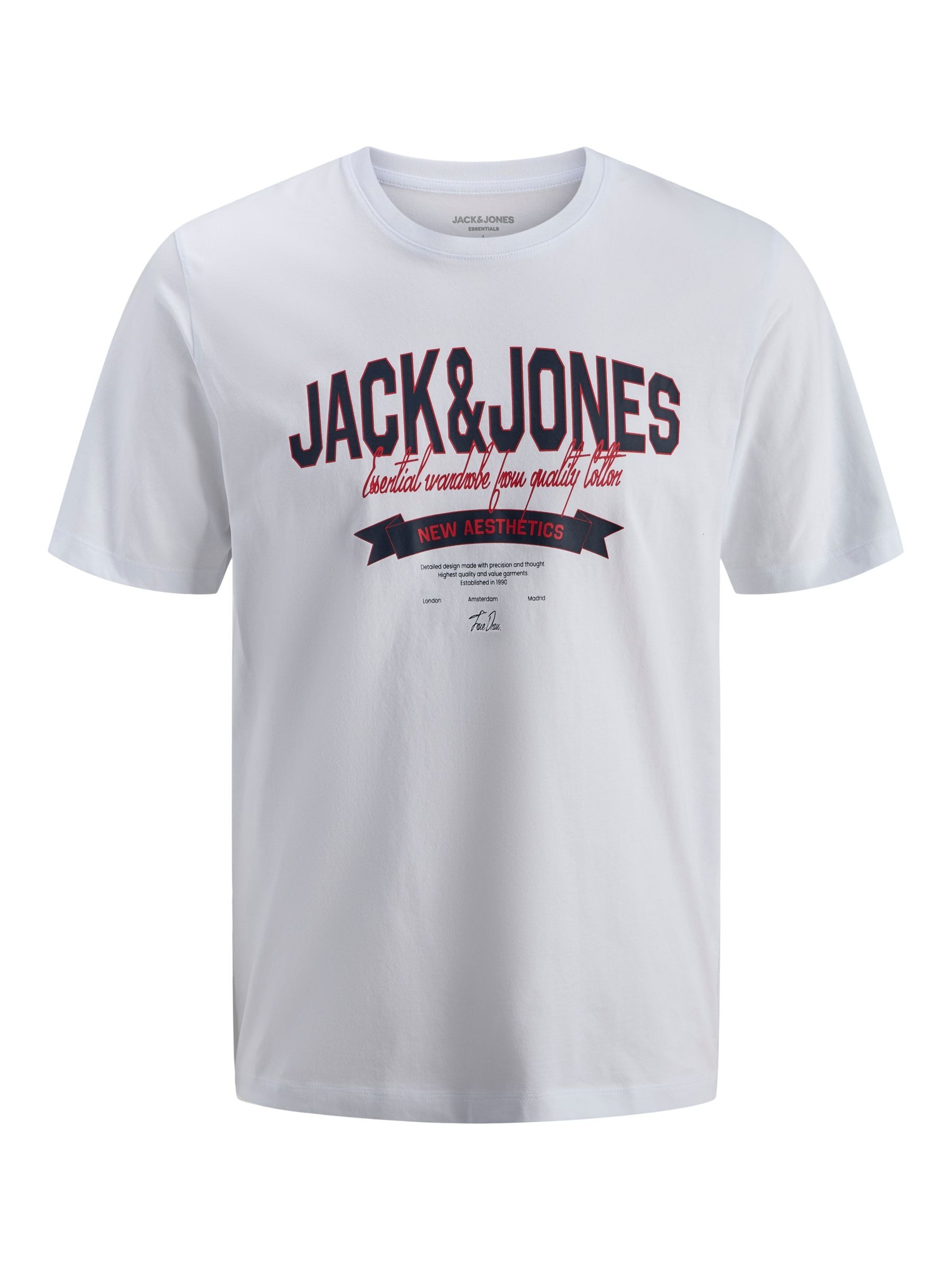 Jack & Jones Rundhalsshirt »JJELOGO TEE SS O-NECK 2 COL SS26 SN« mit Grafikprint