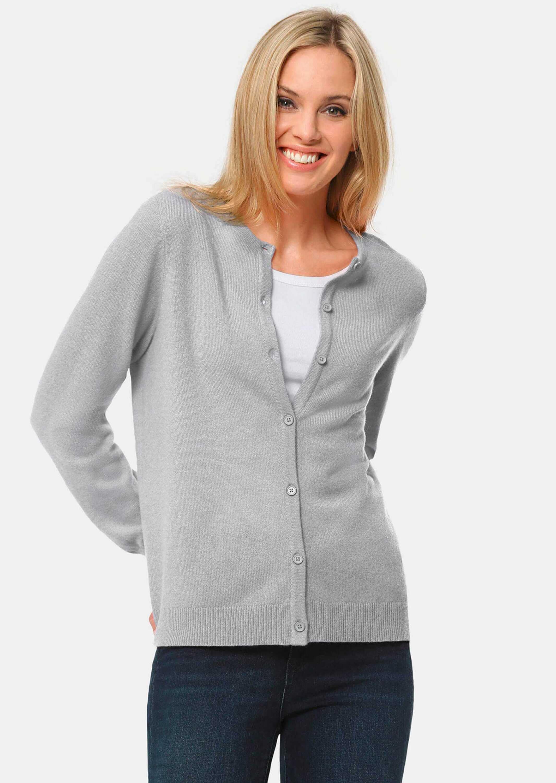 GOLDNER Strickpullover »Kuschelweiche Kaschmir-Strickjacke mit Rundhals«