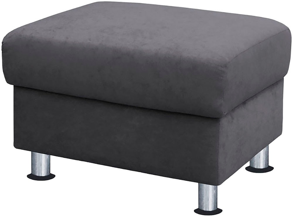 TRENDMANUFAKTUR Hocker »Rondo, Polsterhocker zur Serie, Breite 67 cm, Füße chromfarben« Fußhocker wahlweise mit Federkern, in verschiedenen Bezügen bestellbar