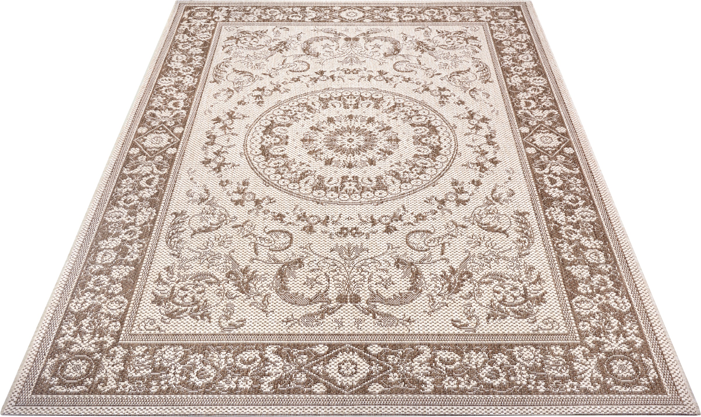 DELAVITA Teppich »Julius«, rechteckig, 3 mm Höhe, In-und Outdoor geeignet, Wohnzimmer, Balkon, Terrasse, Garten, Strapazierfähig und pflegeleicht, Flachgewebe