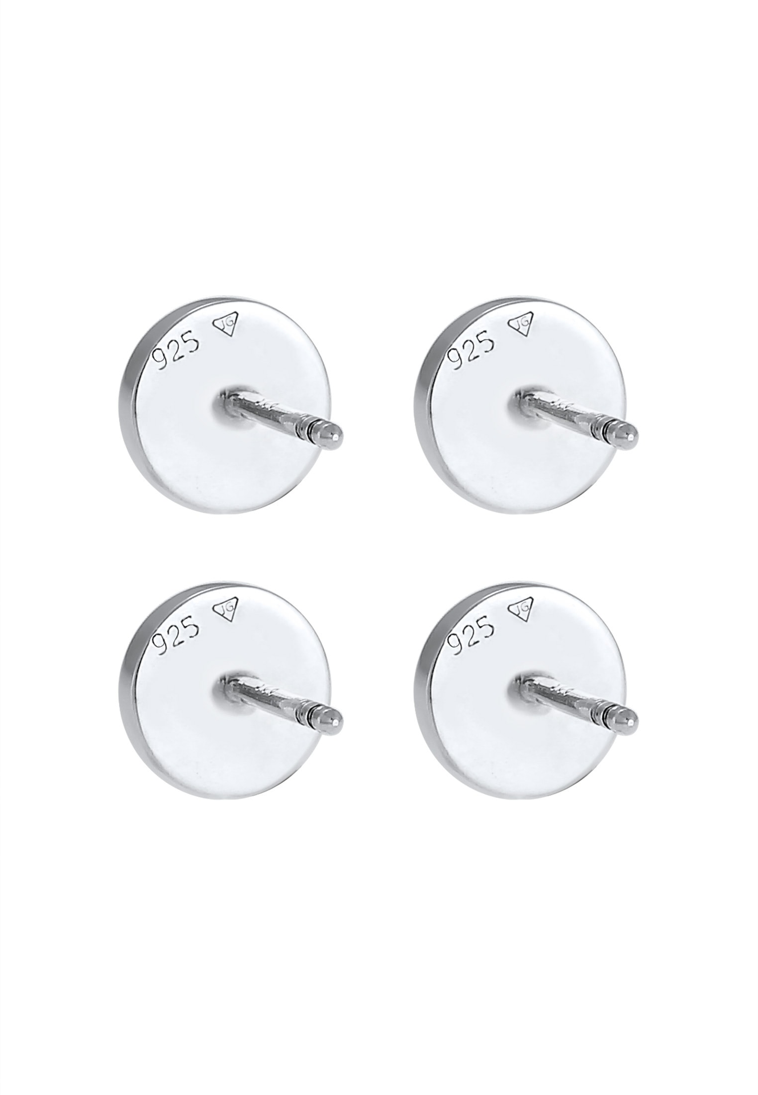 Kuzzoi Paar Ohrstecker »Ohrringe Herren Stecker Rund Emaille (2 tlg) 925 Silber«